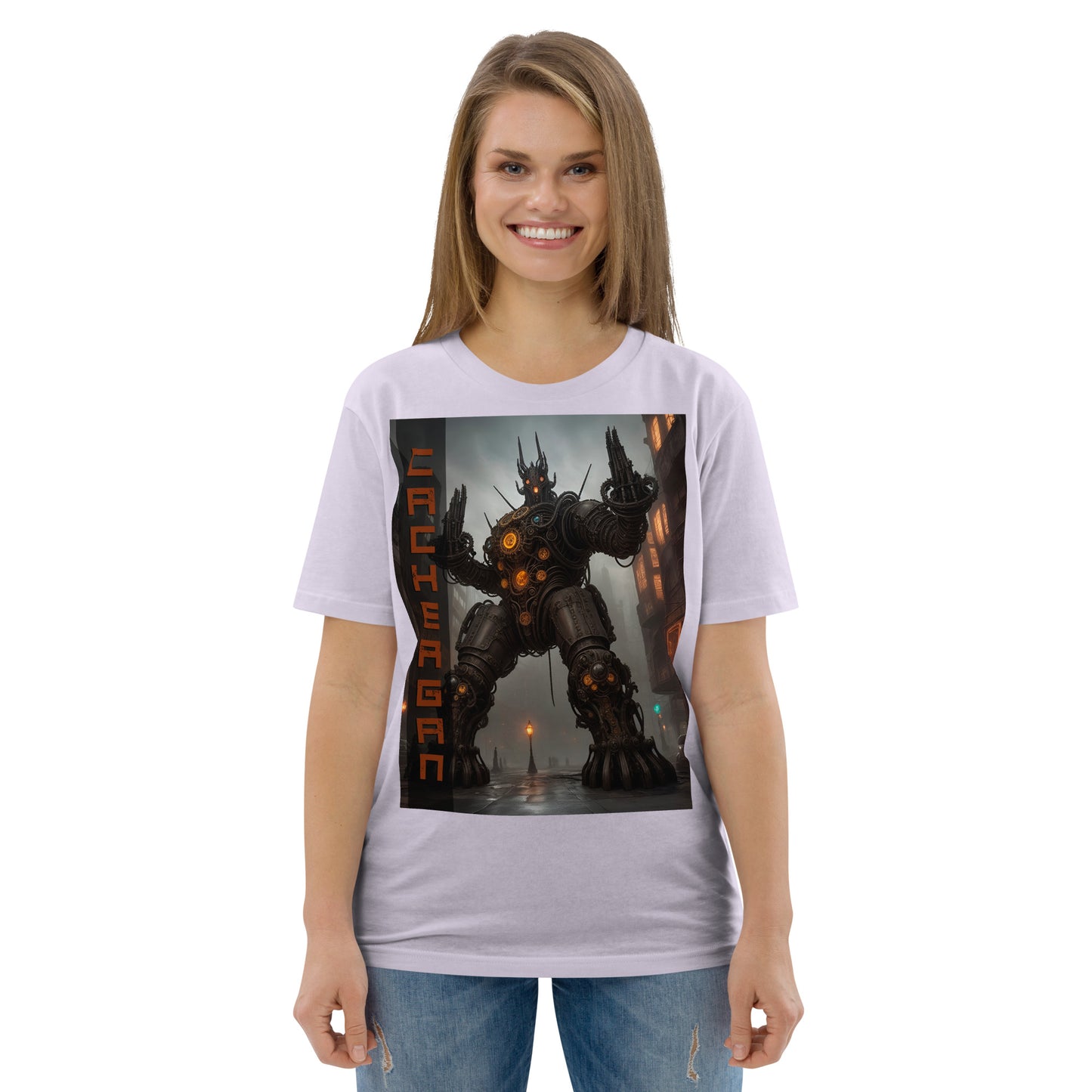 Unisex organic cotton t-shirt. Collection - Cachergan, Design - ANDRBEL STUDIO