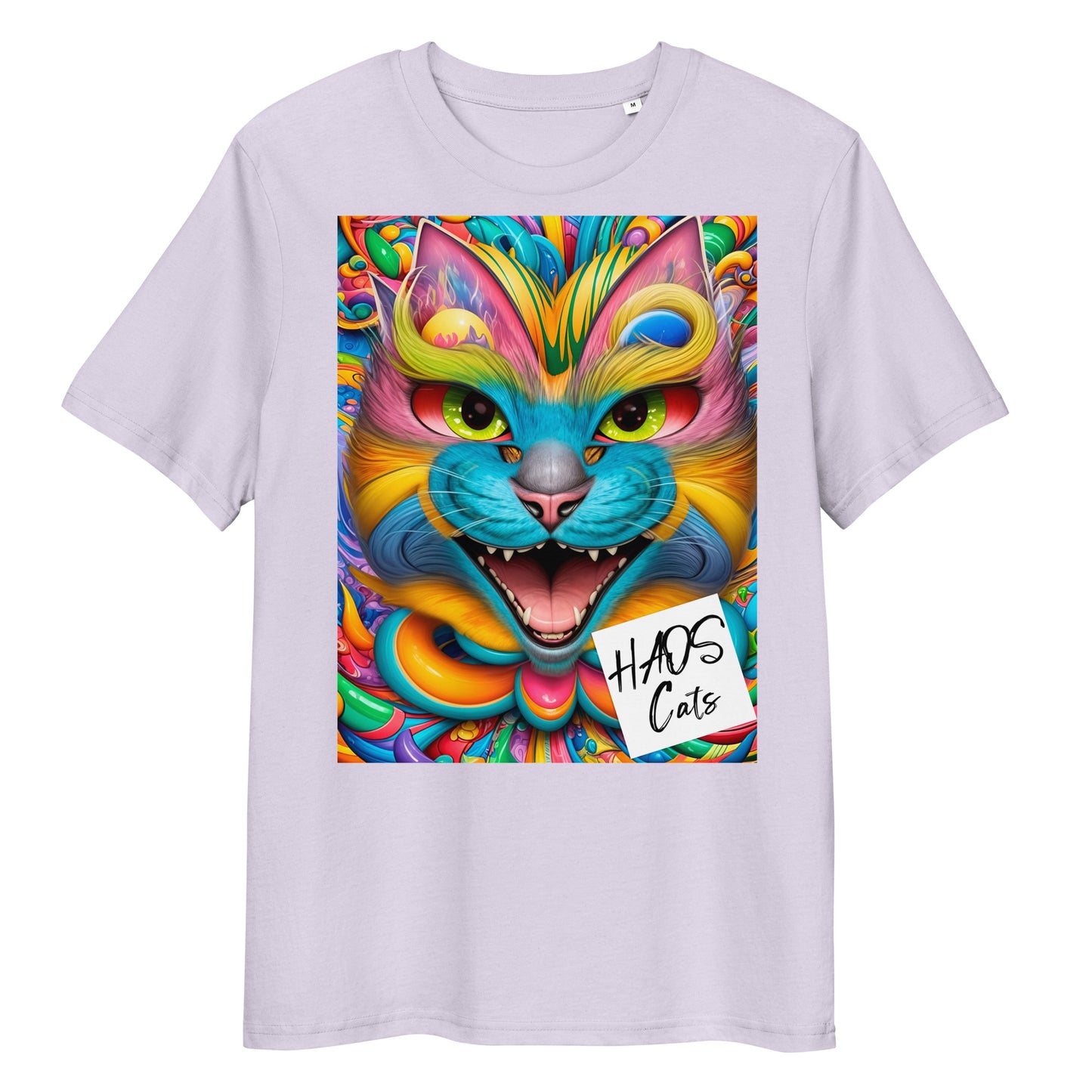 Unisex organic cotton t-shirt. Collection - HAOS Cats, Design - ANDRBEL STUDIO