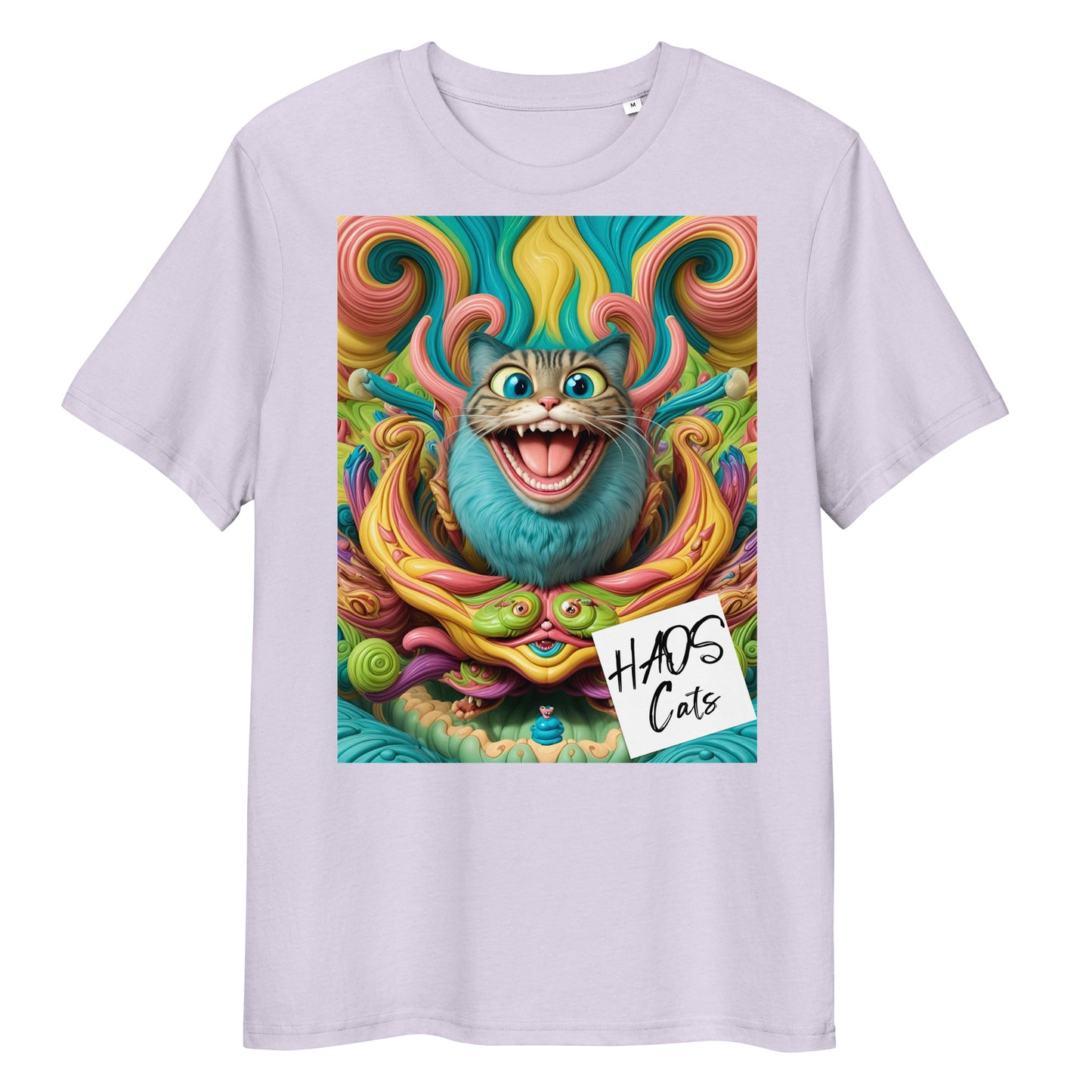Unisex organic cotton t-shirt. Collection - HAOS Cats, Design - ANDRBEL STUDIO