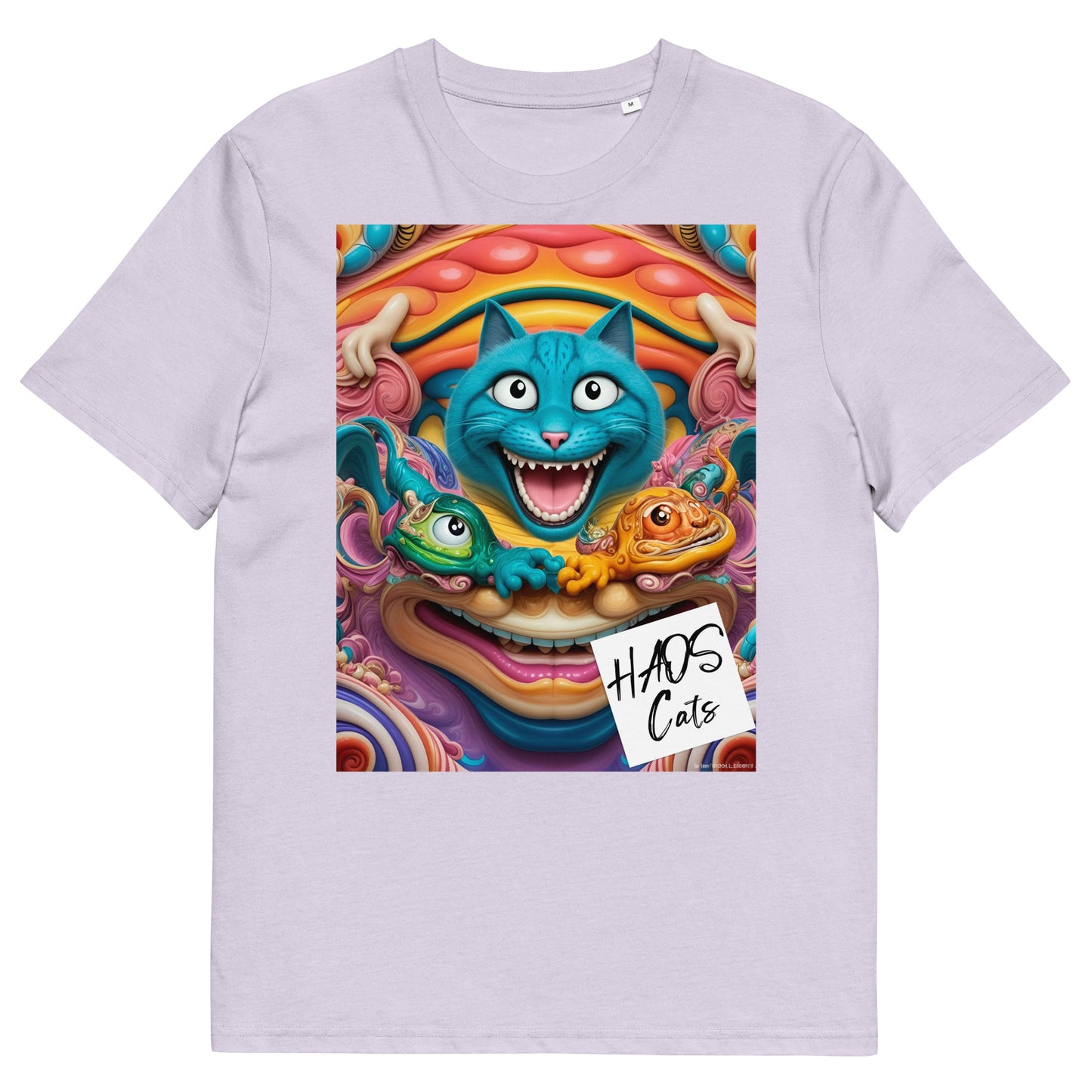 Unisex organic cotton t-shirt. Collection - HAOS Cats, Design - ANDRBEL STUDIO