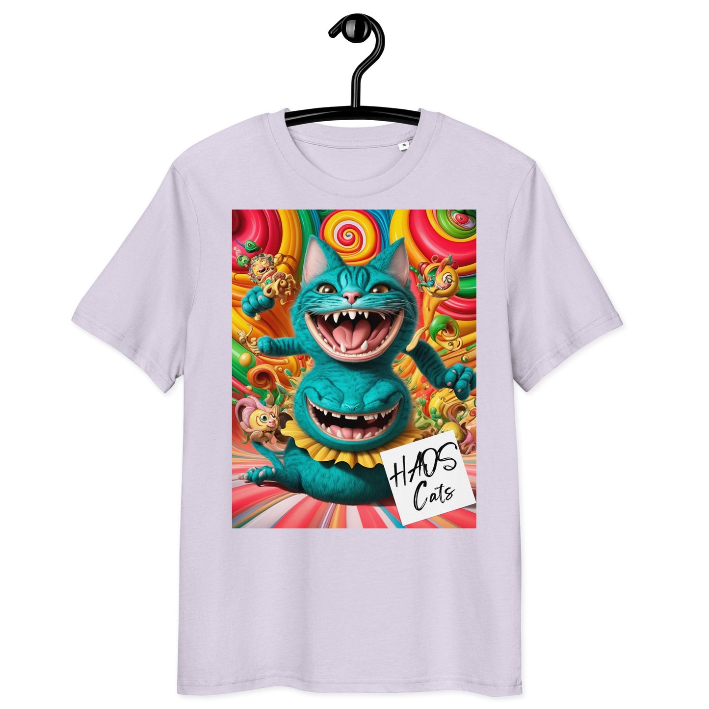 Unisex organic cotton t-shirt. Collection - HAOS Cats, Design - ANDRBEL STUDIO