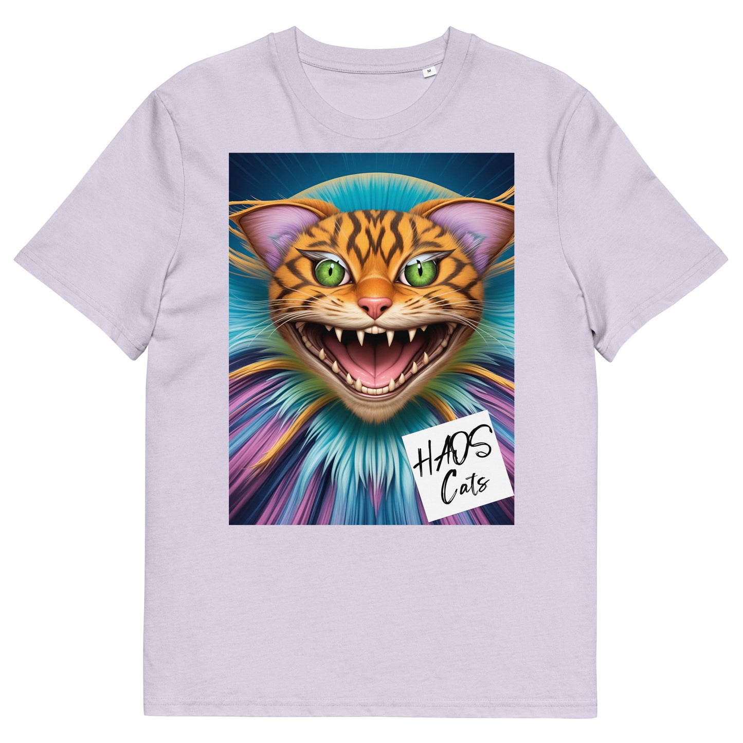 Unisex organic cotton t-shirt. Collection - HAOS Cats, Design - ANDRBEL STUDIO