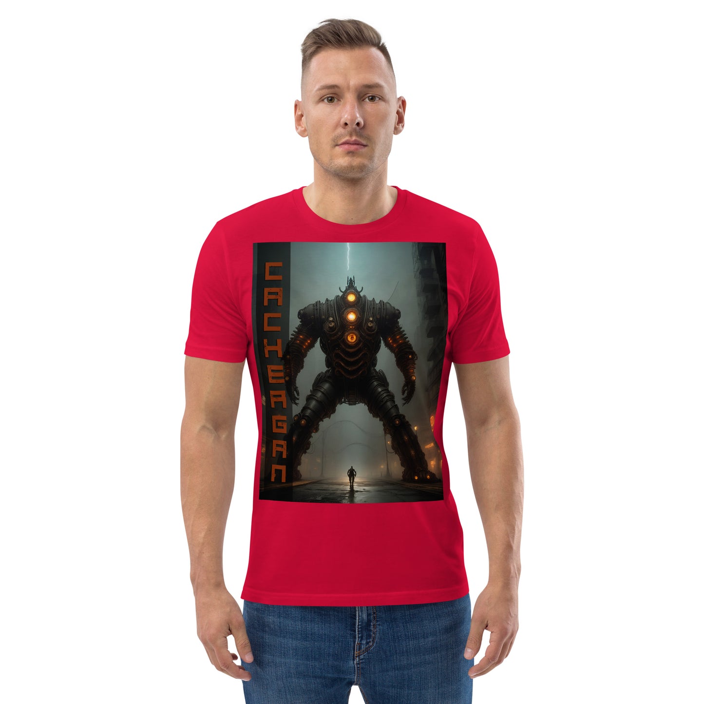 Unisex organic cotton t-shirt. Collection - Cachergan, Design - ANDRBEL STUDIO