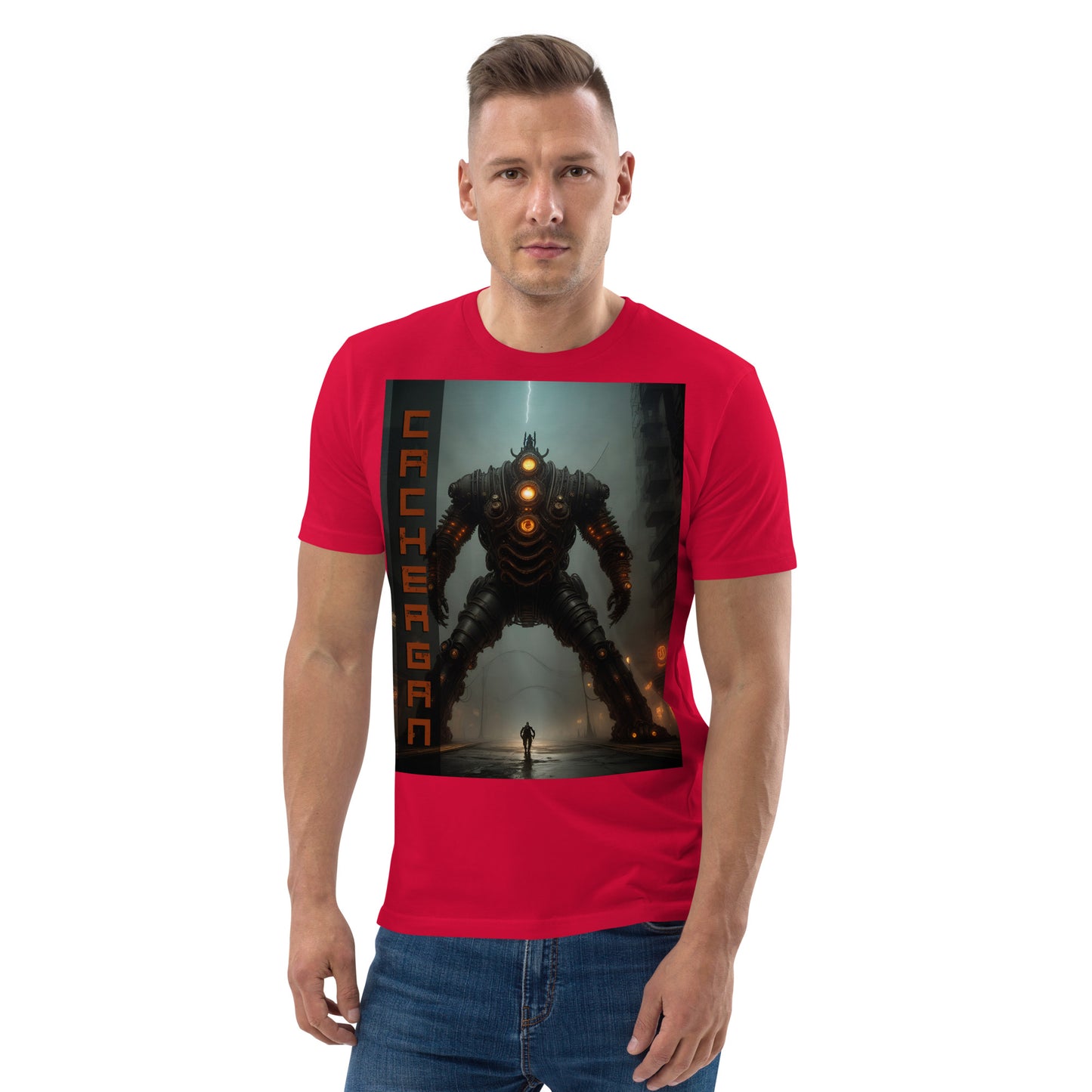 Unisex organic cotton t-shirt. Collection - Cachergan, Design - ANDRBEL STUDIO