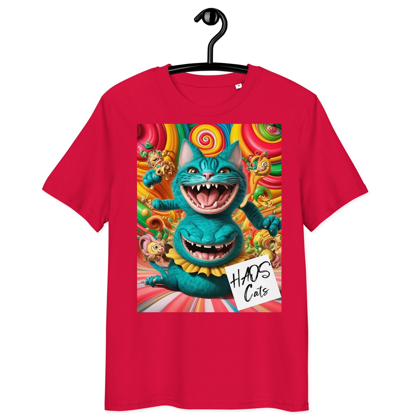 Unisex organic cotton t-shirt. Collection - HAOS Cats, Design - ANDRBEL STUDIO