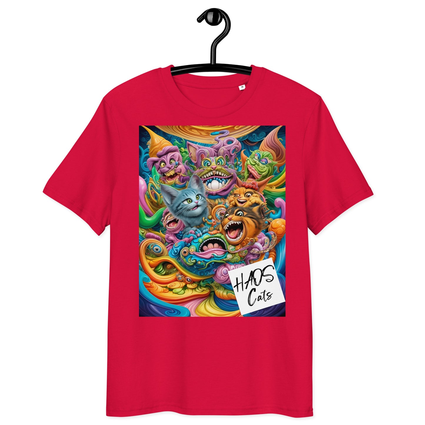 Unisex organic cotton t-shirt. Collection - HAOS Cats, Design - ANDRBEL STUDIO