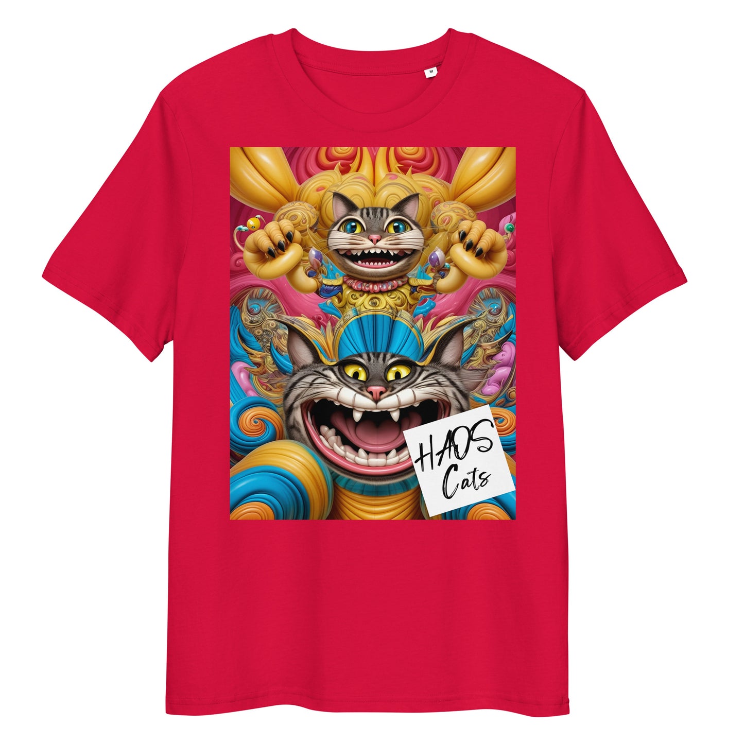 Unisex organic cotton t-shirt. Collection - HAOS Cats, Design - ANDRBEL STUDIO