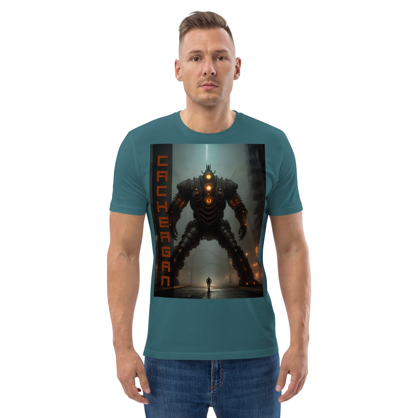 Unisex organic cotton t-shirt. Collection - Cachergan, Design - ANDRBEL STUDIO