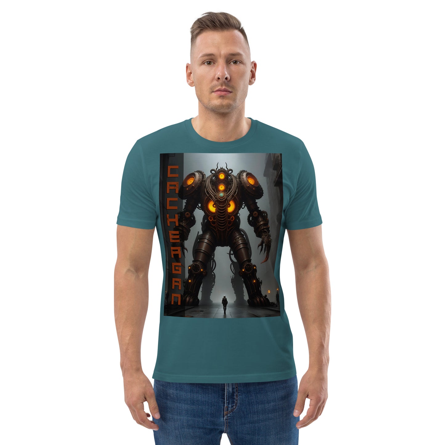 T-shirt unisex in cotone biologico. Collezione - Cachergan, Design - ANDRBEL STUDIO