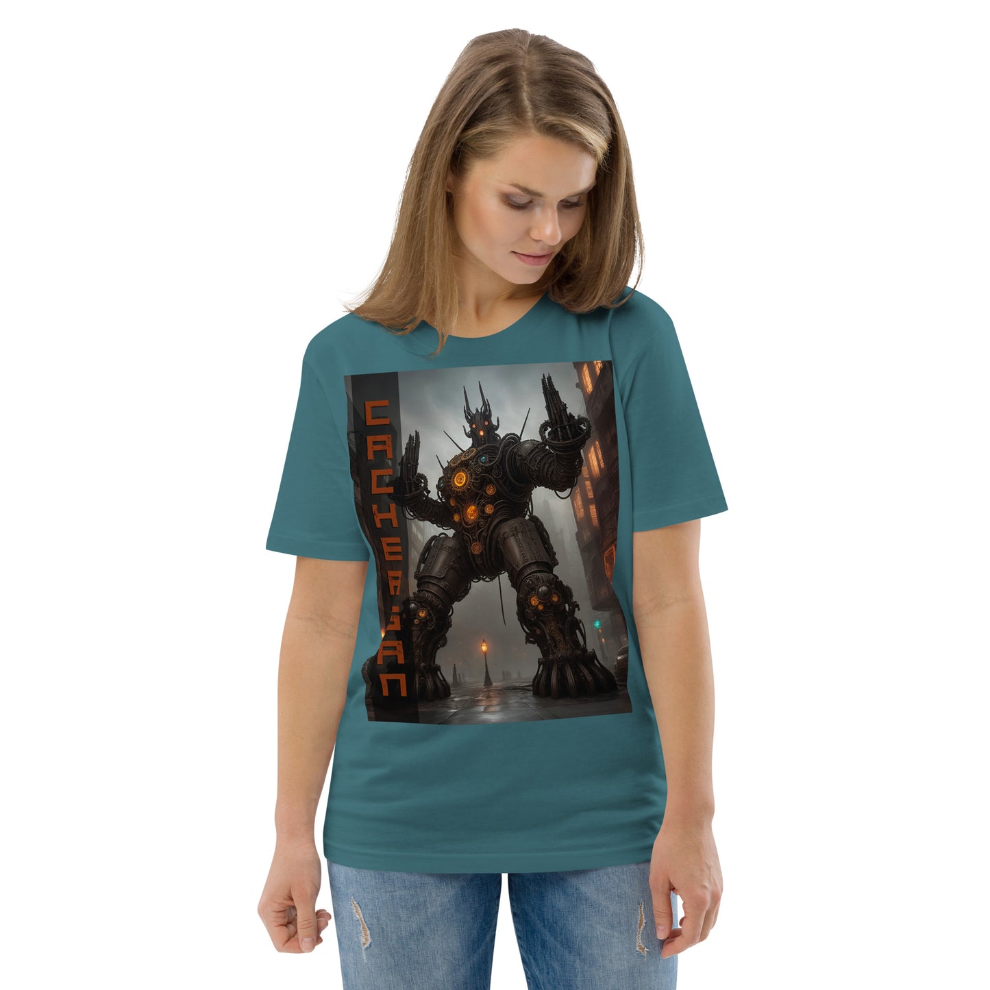 Unisex organic cotton t-shirt. Collection - Cachergan, Design - ANDRBEL STUDIO