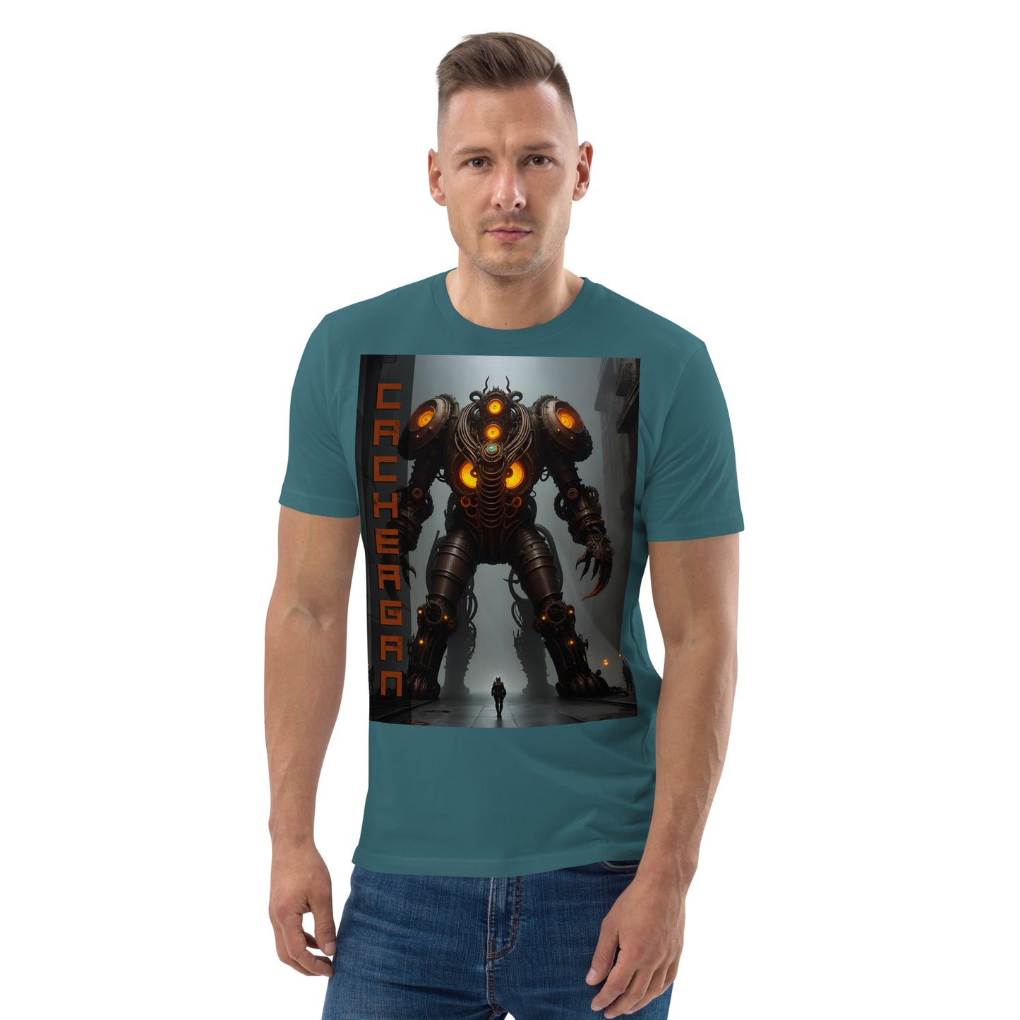 T-shirt unisex in cotone biologico. Collezione - Cachergan, Design - ANDRBEL STUDIO