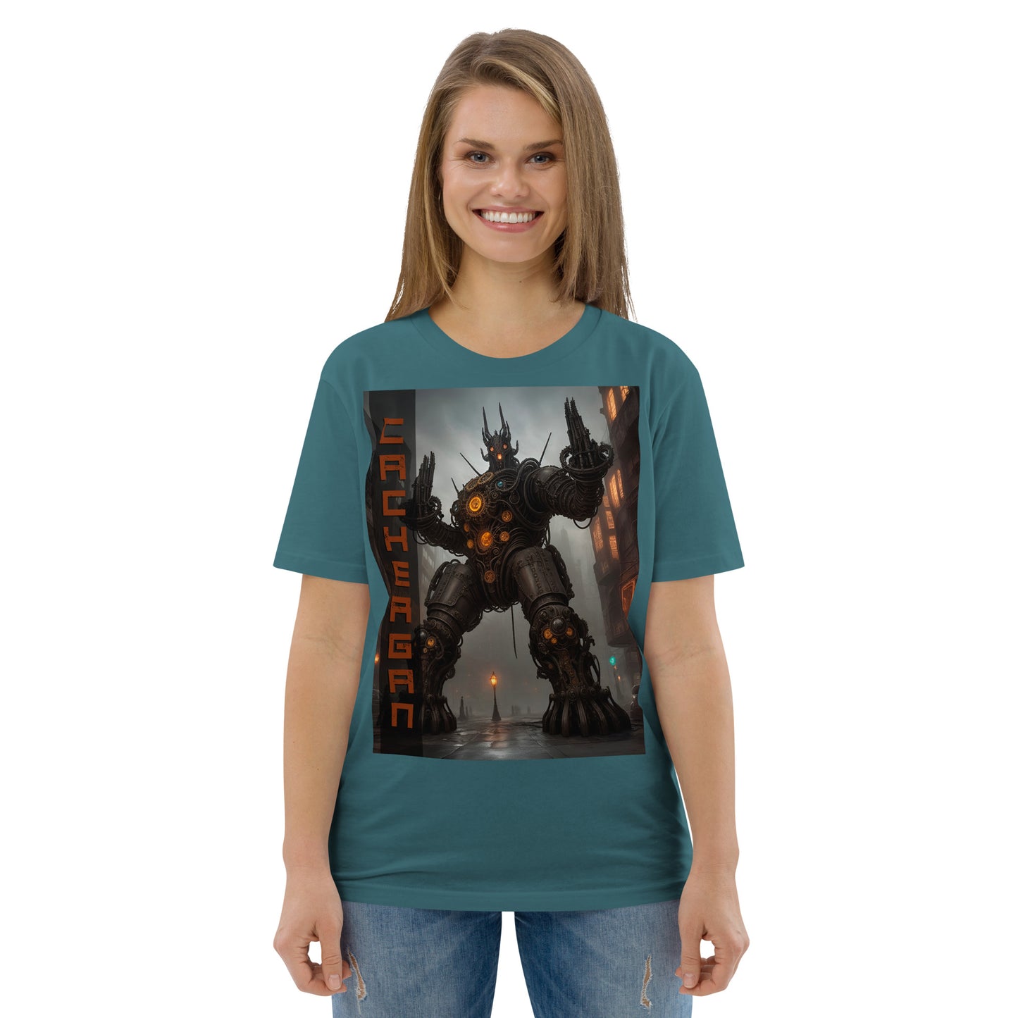 Unisex organic cotton t-shirt. Collection - Cachergan, Design - ANDRBEL STUDIO