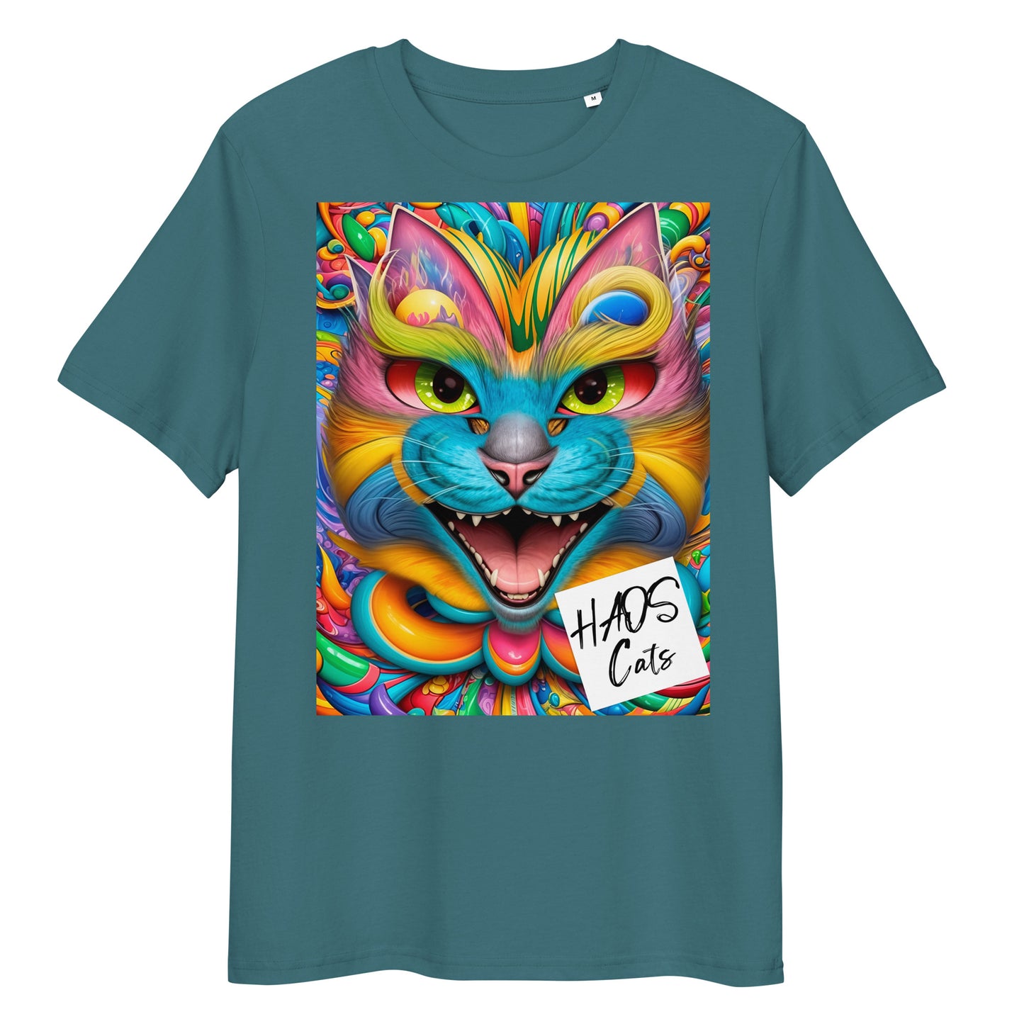 Unisex organic cotton t-shirt. Collection - HAOS Cats, Design - ANDRBEL STUDIO