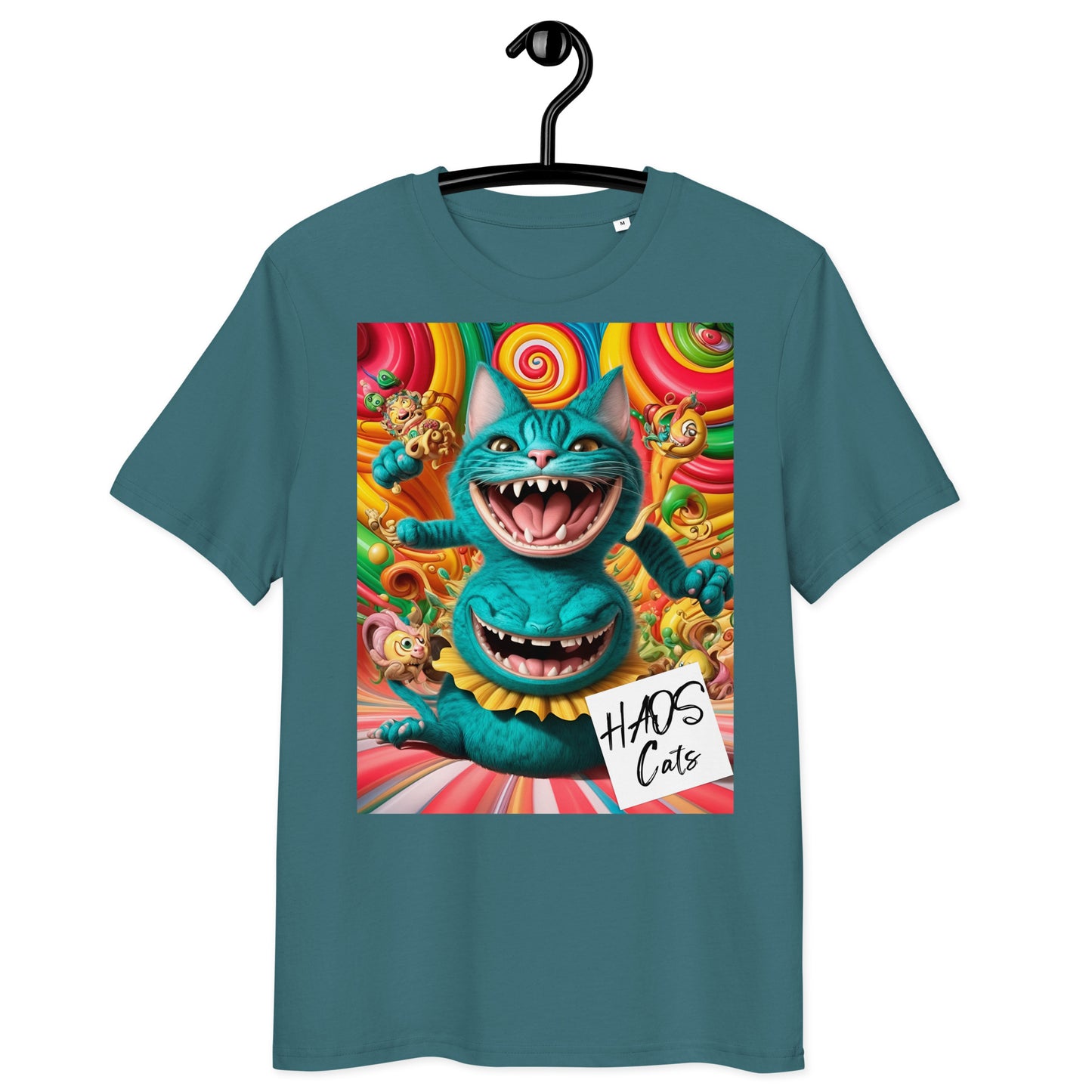 Unisex organic cotton t-shirt. Collection - HAOS Cats, Design - ANDRBEL STUDIO