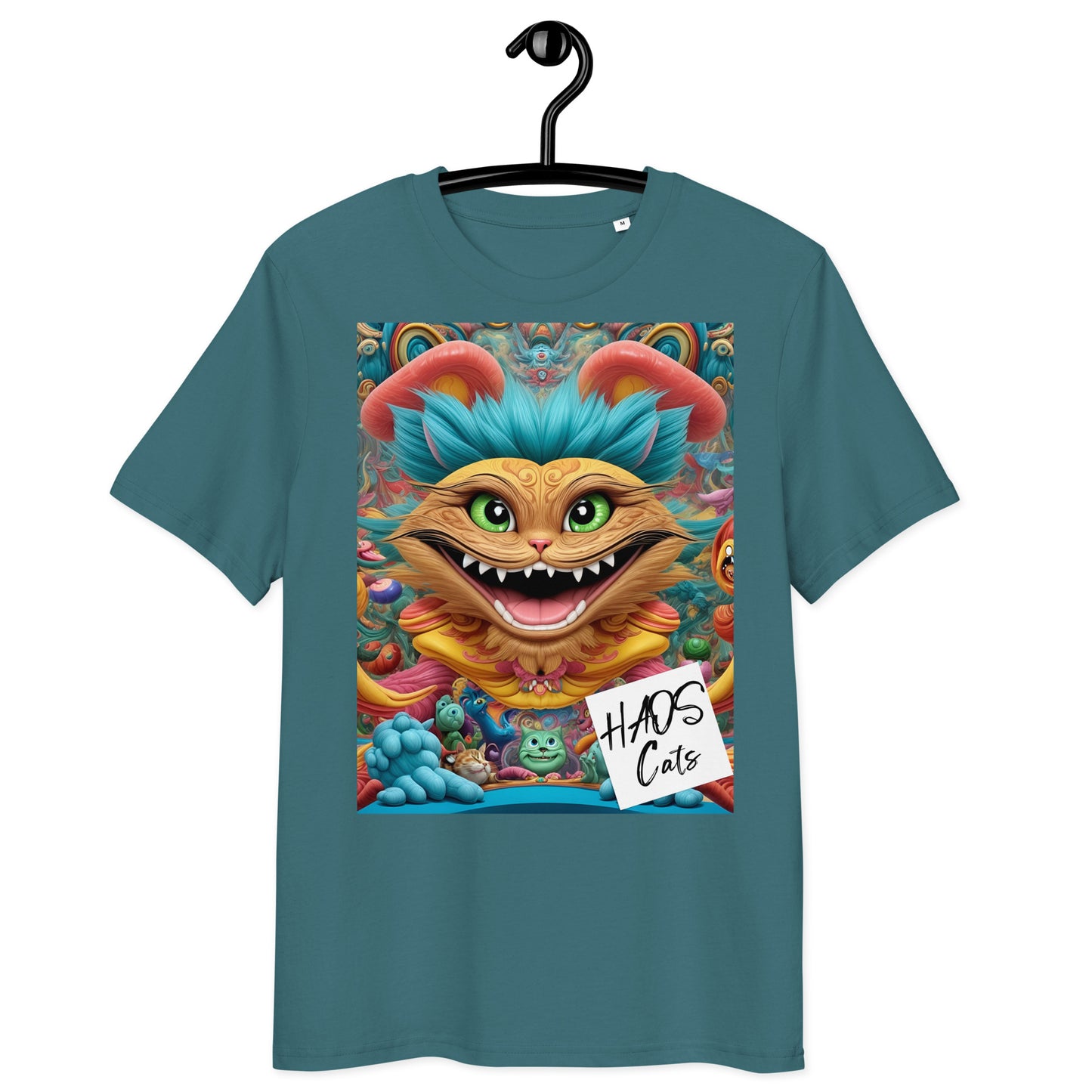 Unisex organic cotton t-shirt. Collection - HAOS Cats, Design - ANDRBEL STUDIO