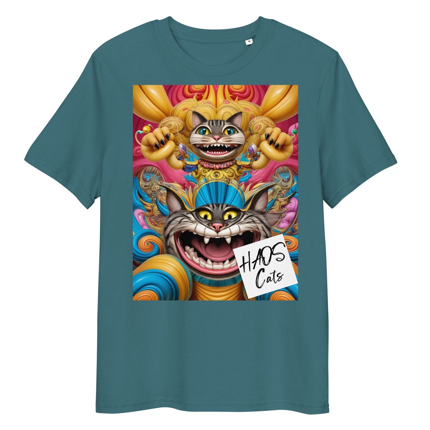 Unisex organic cotton t-shirt. Collection - HAOS Cats, Design - ANDRBEL STUDIO