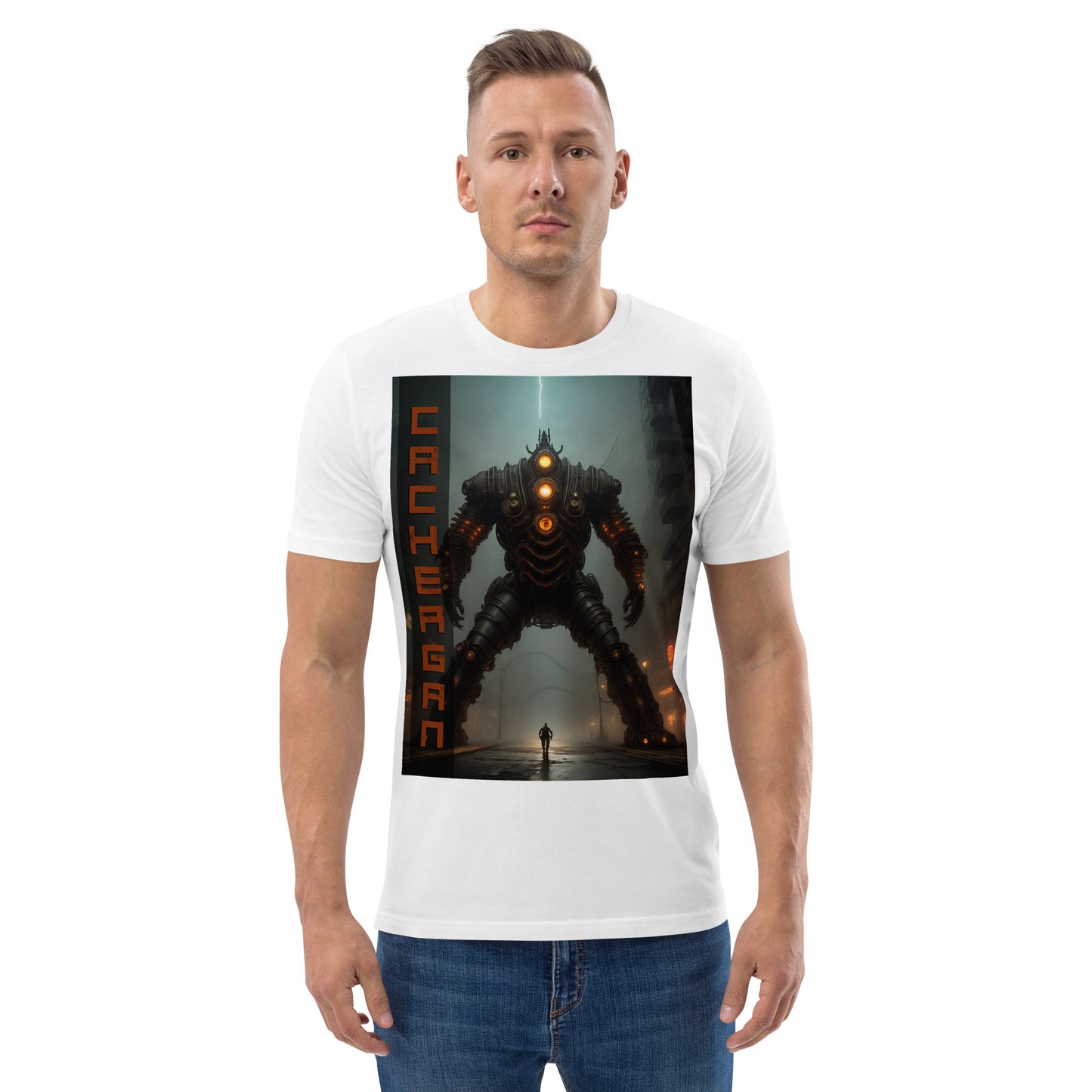 Unisex organic cotton t-shirt. Collection - Cachergan, Design - ANDRBEL STUDIO