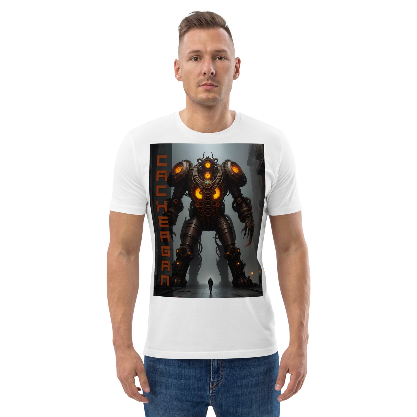 T-shirt unisex in cotone biologico. Collezione - Cachergan, Design - ANDRBEL STUDIO