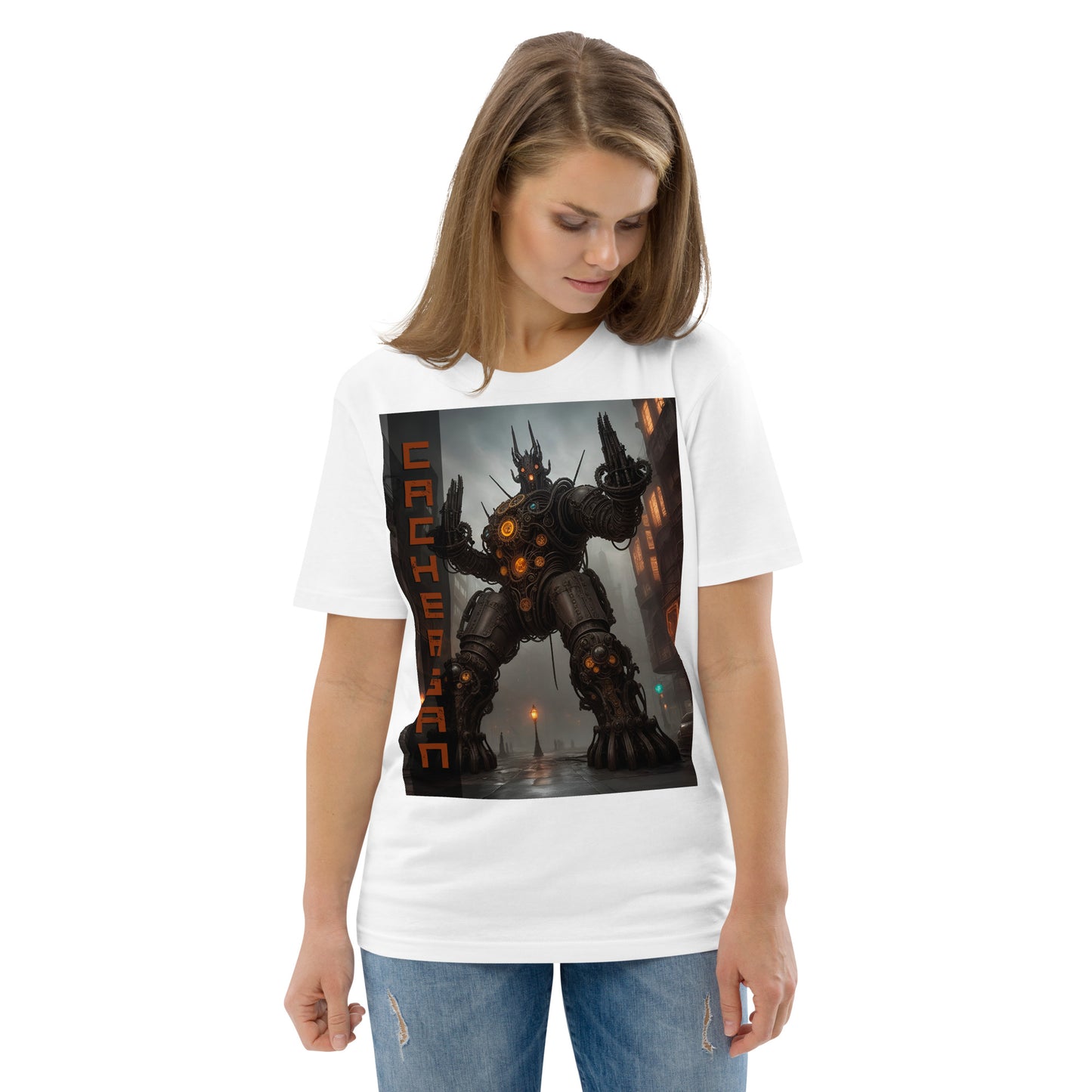 Unisex organic cotton t-shirt. Collection - Cachergan, Design - ANDRBEL STUDIO