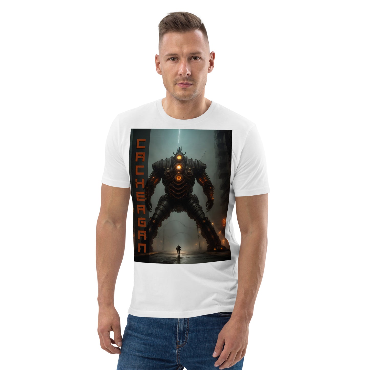 Unisex organic cotton t-shirt. Collection - Cachergan, Design - ANDRBEL STUDIO