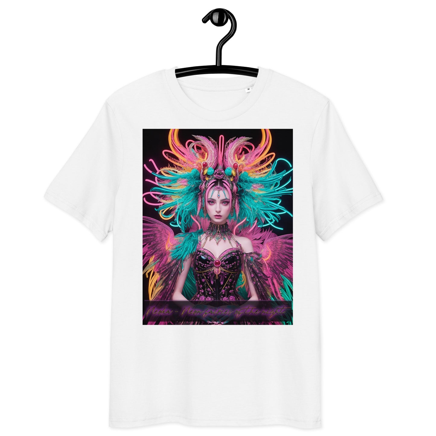 Unisex organic cotton t-shirt. Collection - Neoka-Neon fairies of the night, Design - ANDRBEL STUDIO
