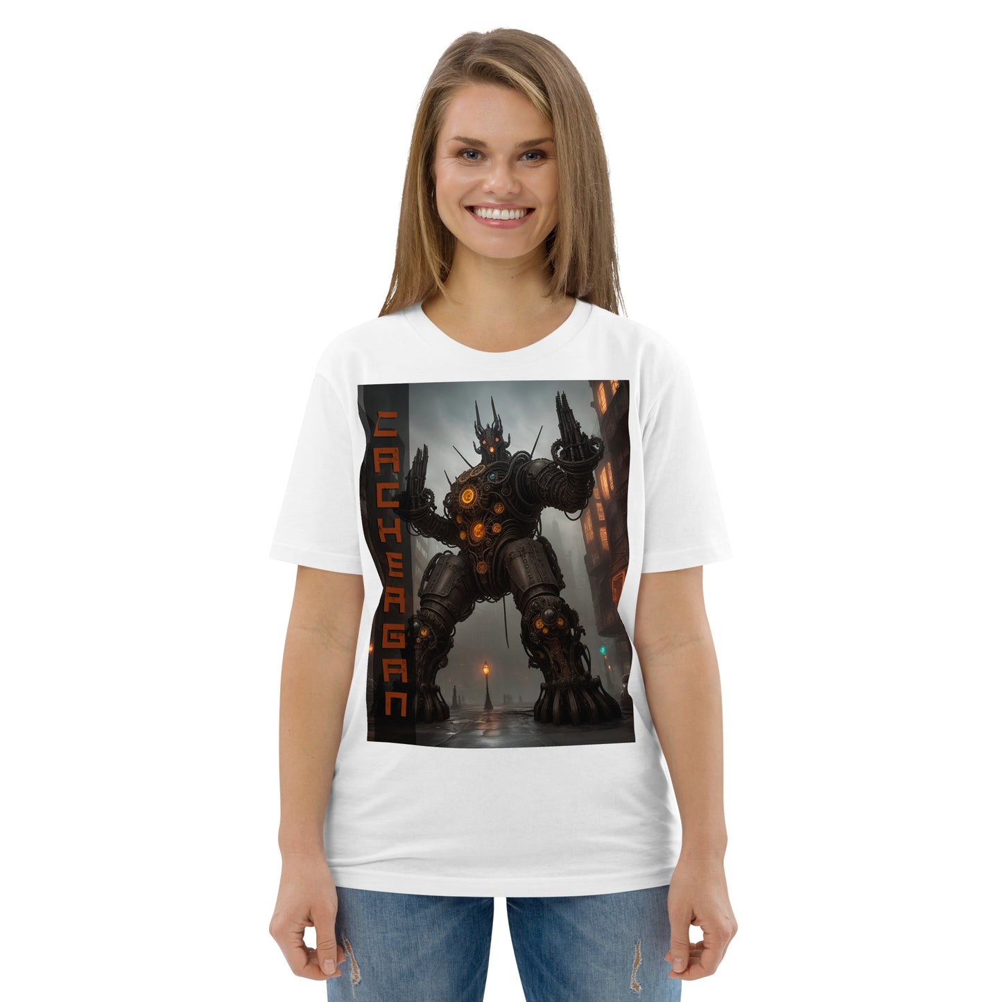 Unisex organic cotton t-shirt. Collection - Cachergan, Design - ANDRBEL STUDIO