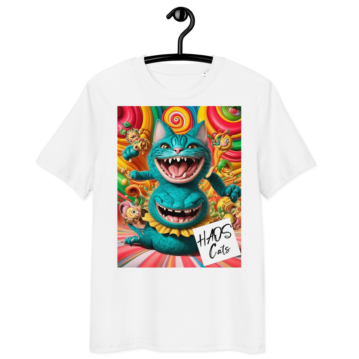 Unisex organic cotton t-shirt. Collection - HAOS Cats, Design - ANDRBEL STUDIO