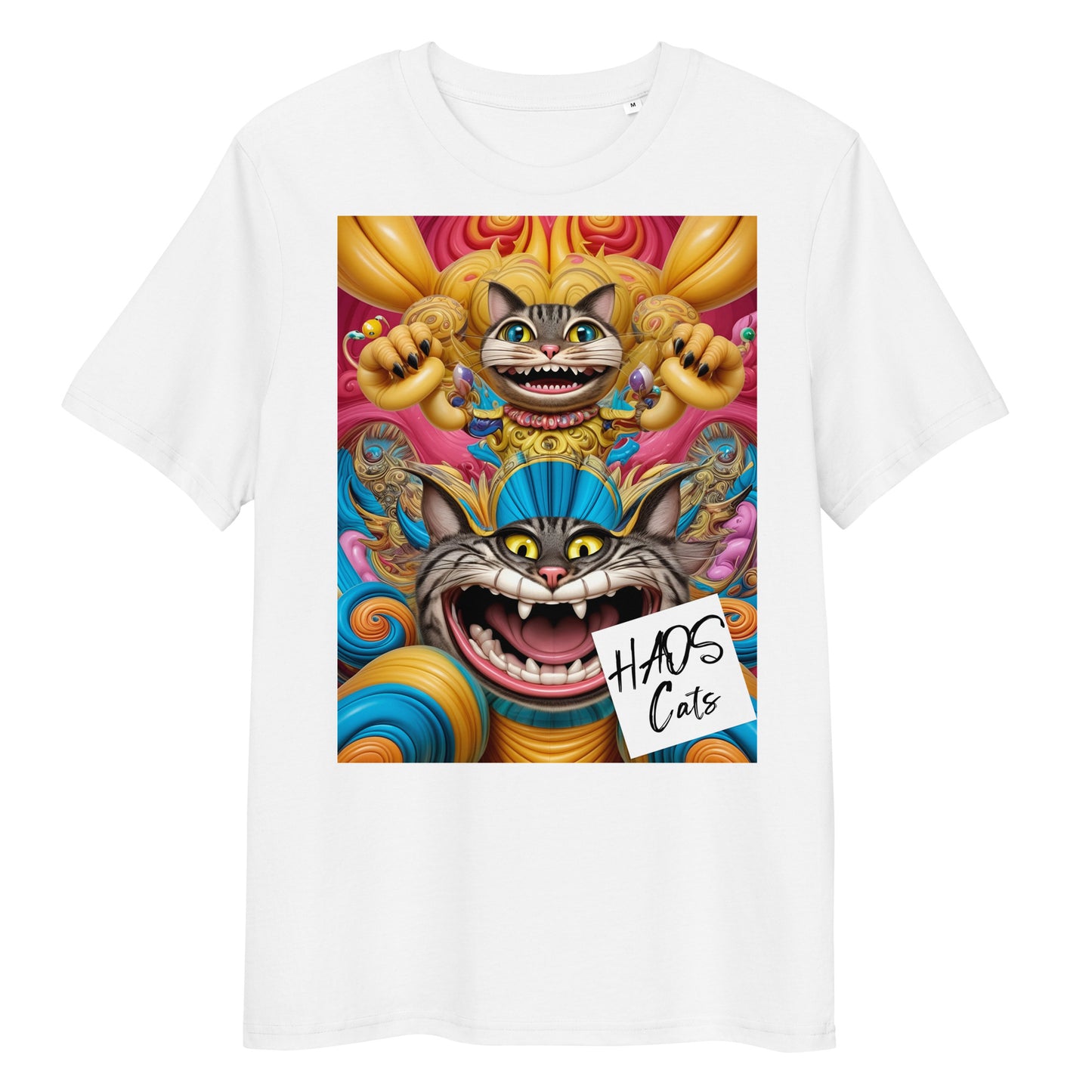 Unisex organic cotton t-shirt. Collection - HAOS Cats, Design - ANDRBEL STUDIO