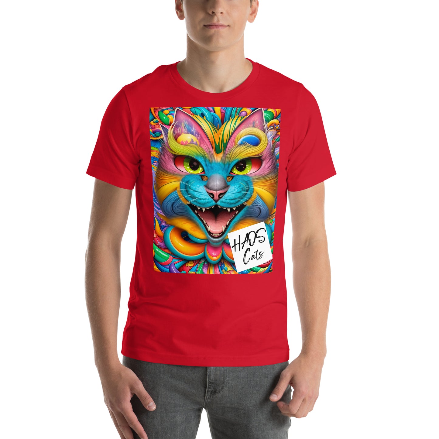 T-shirt unisex. Collezione - HAOS Cats, Design - ANDRBEL STUDIO