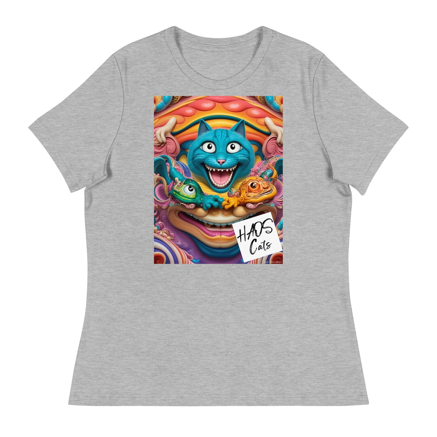 Women's Relaxed T-Shirt. Collection - HAOS Cats, Design - ANDRBEL STUDIO