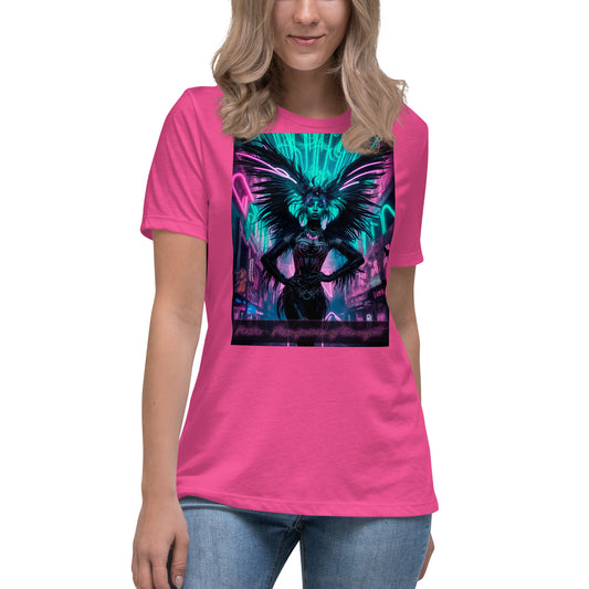 Women's Relaxed T-Shirt, Collection - Neoka-Neon fairies of the night, Design - ANDRBEL STUDIO