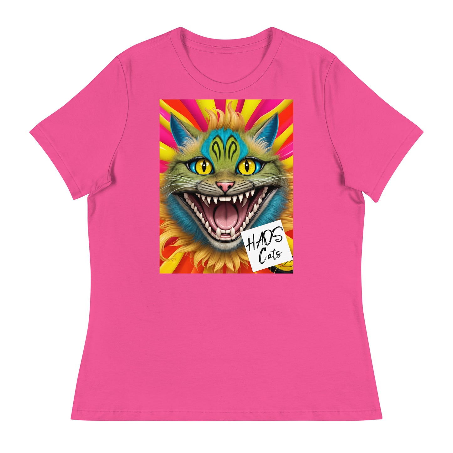 Women's Relaxed T-Shirt. Collection - HAOS Cats, Design - ANDRBEL STUDIO