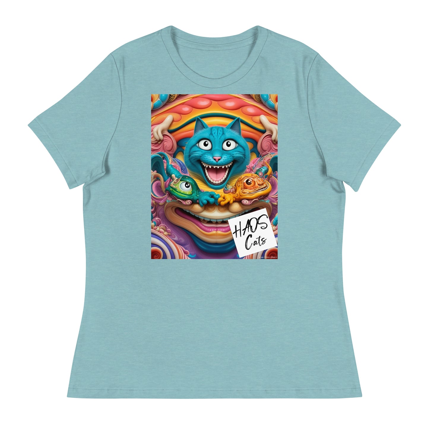 Women's Relaxed T-Shirt. Collection - HAOS Cats, Design - ANDRBEL STUDIO