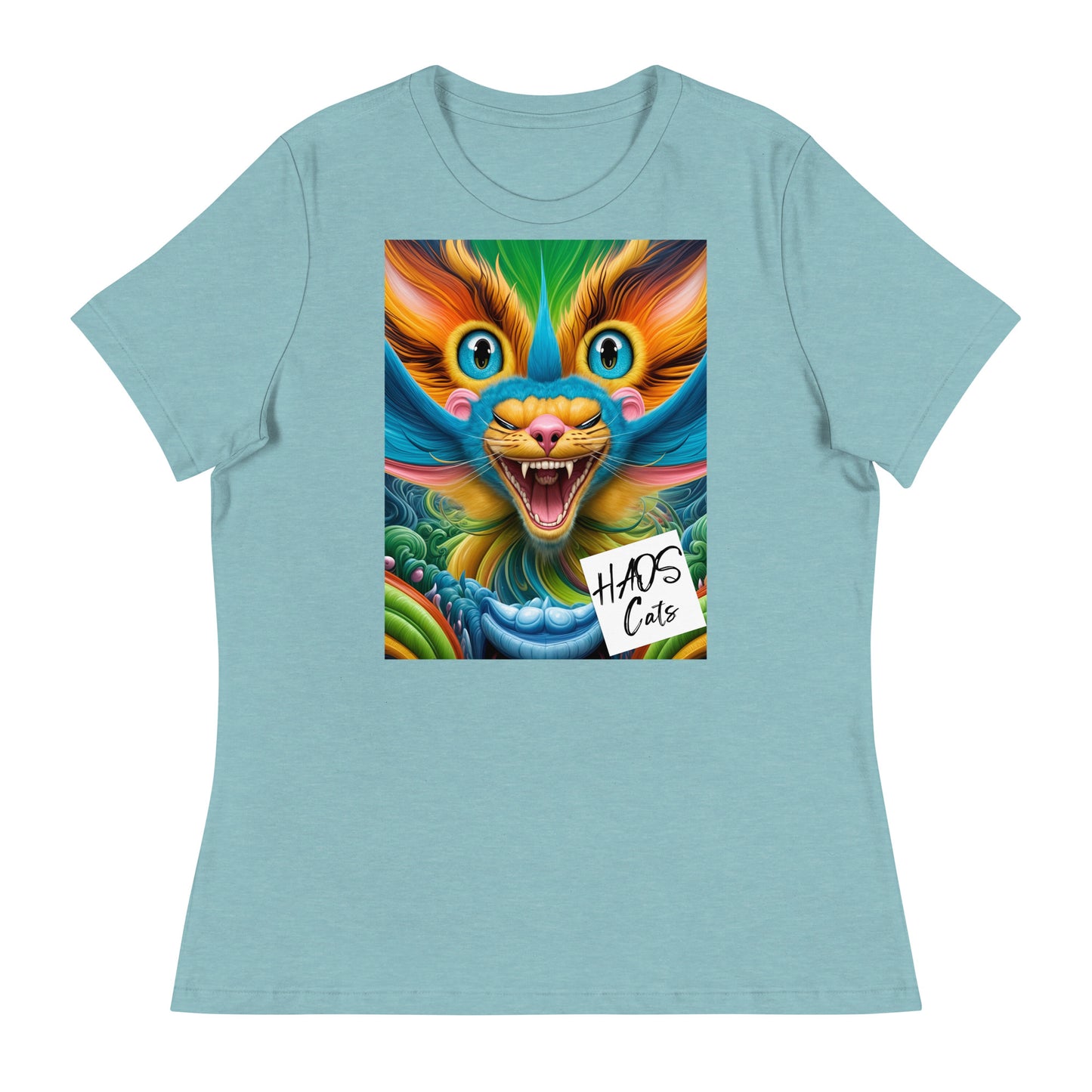 Women's Relaxed T-Shirt. Collection - HAOS Cats, Design - ANDRBEL STUDIO