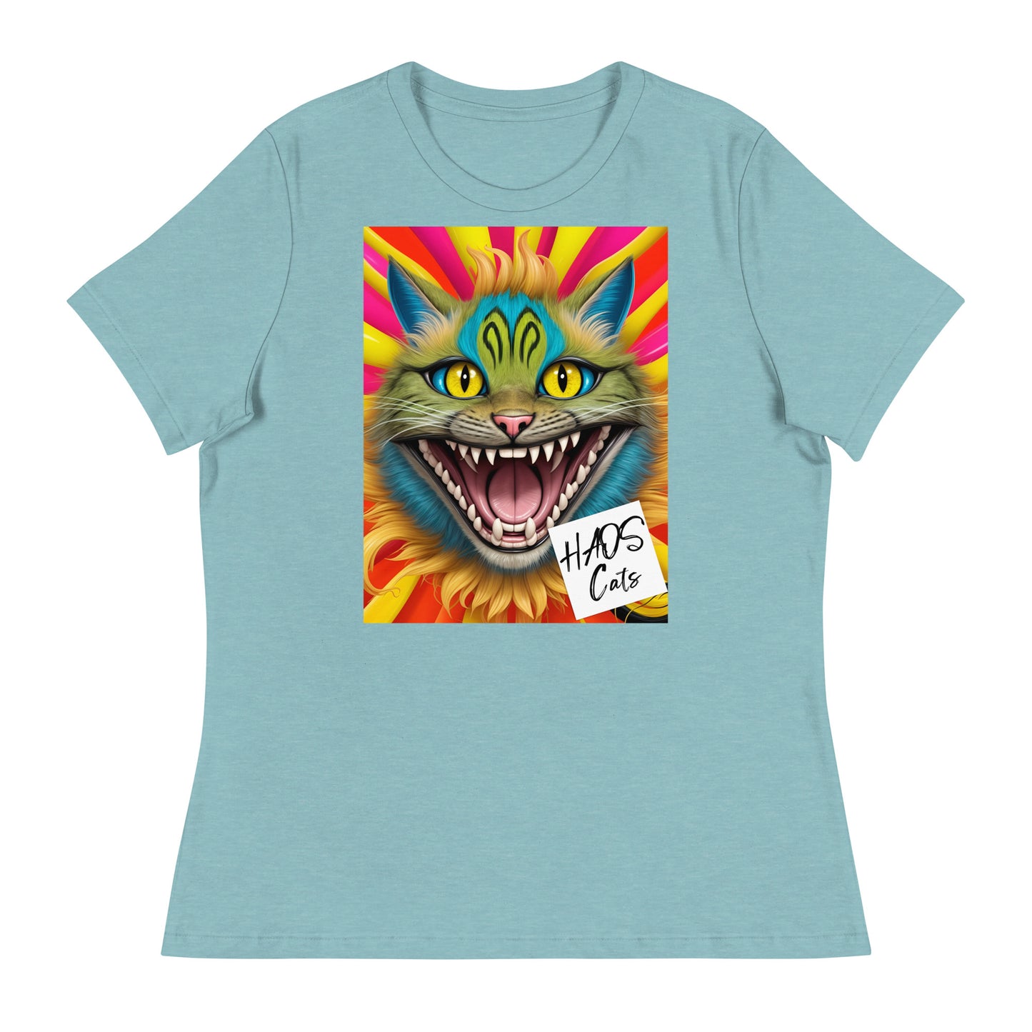 Women's Relaxed T-Shirt. Collection - HAOS Cats, Design - ANDRBEL STUDIO