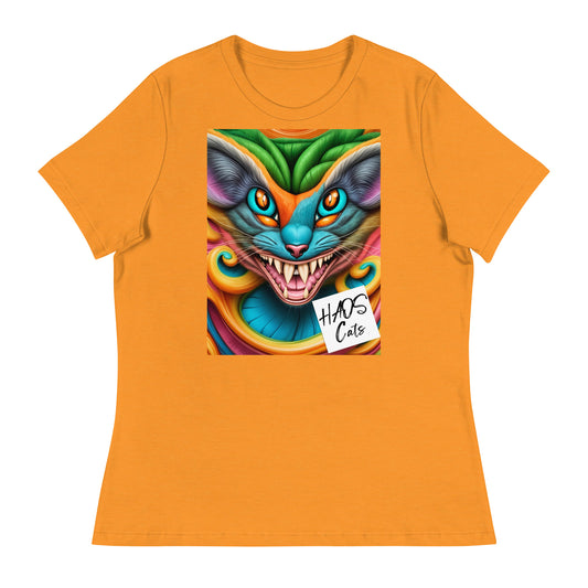 Women's Relaxed T-Shirt. Collection - HAOS Cats, Design - ANDRBEL STUDIO
