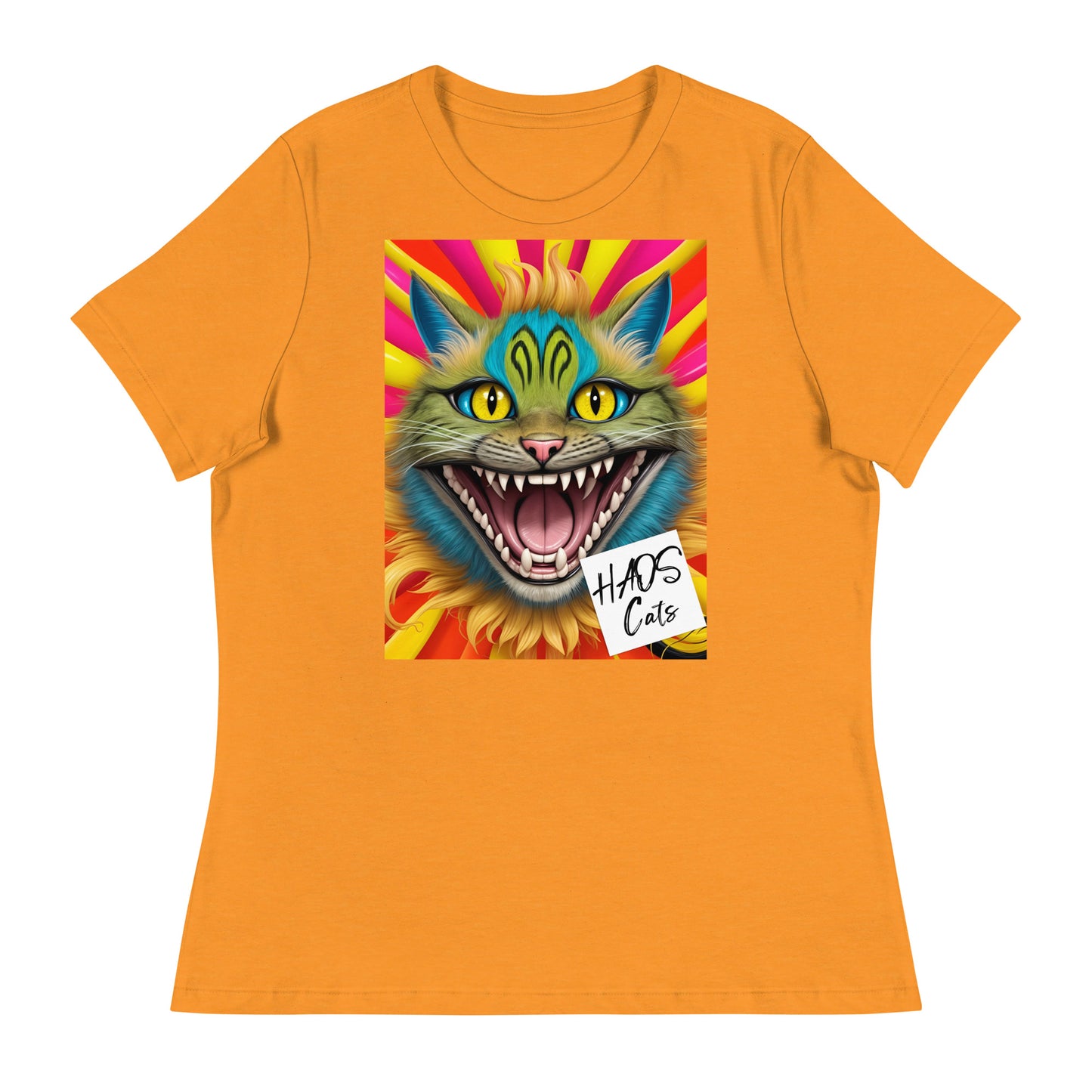 Women's Relaxed T-Shirt. Collection - HAOS Cats, Design - ANDRBEL STUDIO