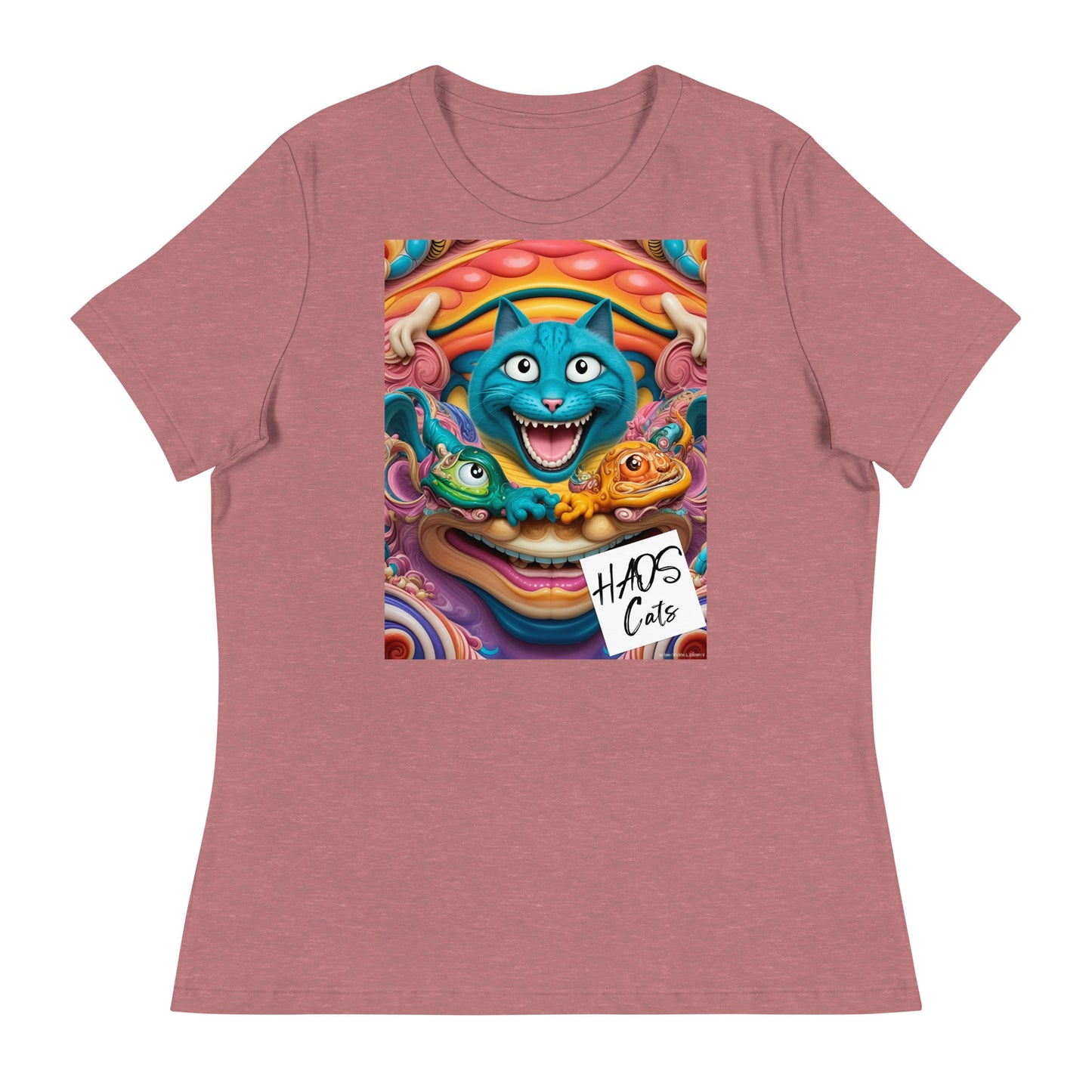 Women's Relaxed T-Shirt. Collection - HAOS Cats, Design - ANDRBEL STUDIO