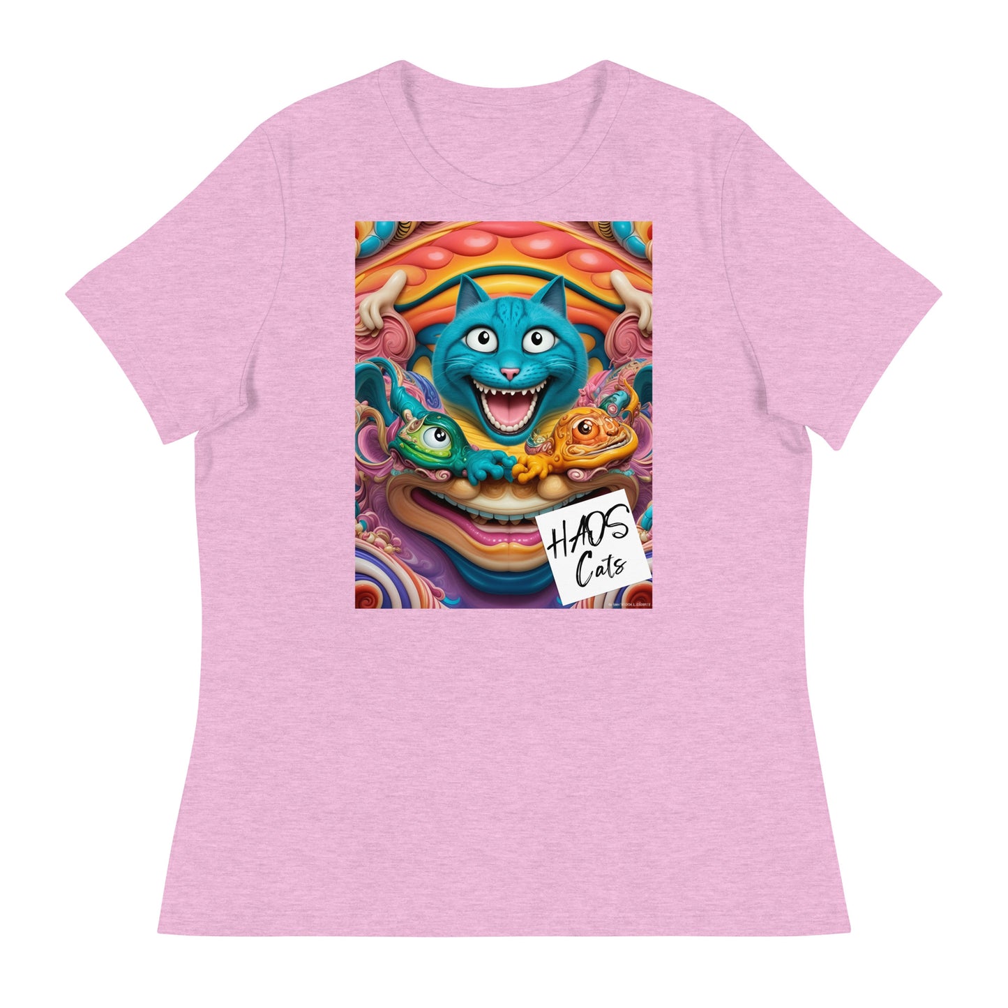 Women's Relaxed T-Shirt. Collection - HAOS Cats, Design - ANDRBEL STUDIO