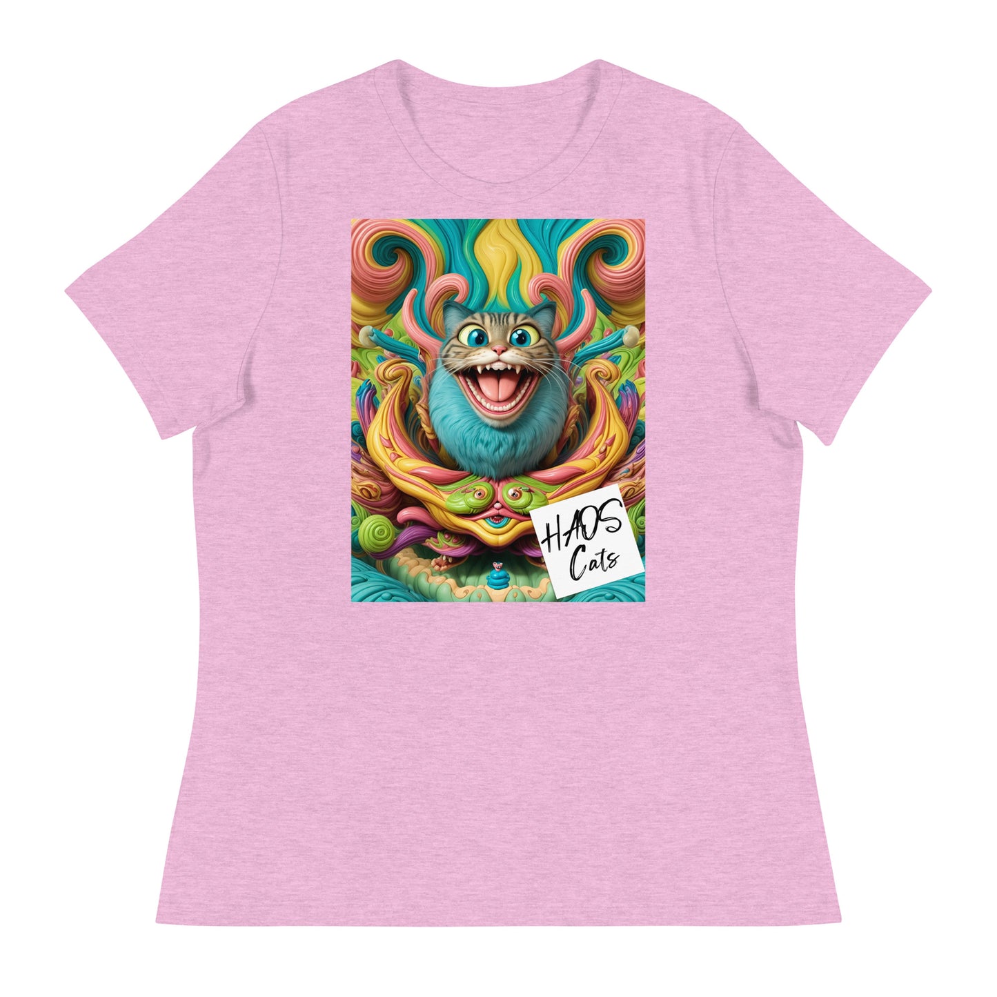 Women's Relaxed T-Shirt. Collection - HAOS Cats, Design - ANDRBEL STUDIO