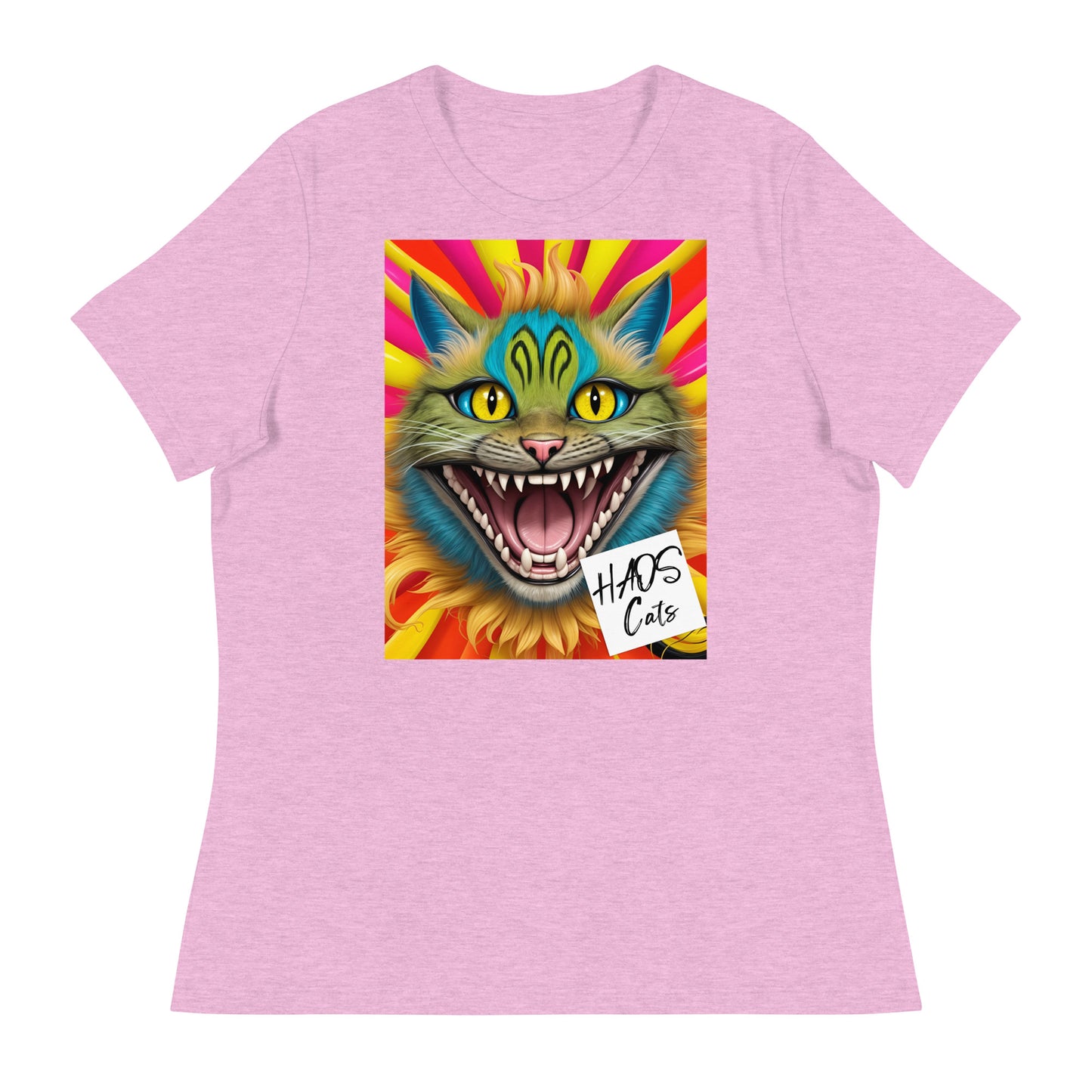Women's Relaxed T-Shirt. Collection - HAOS Cats, Design - ANDRBEL STUDIO