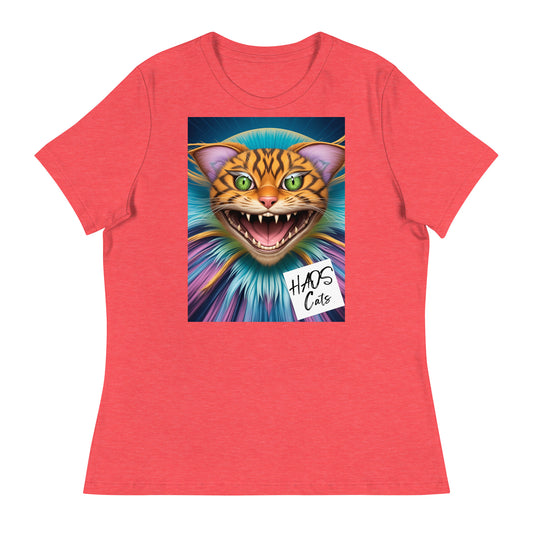 Women's Relaxed T-Shirt. Collection - HAOS Cats, Design - ANDRBEL STUDIO.