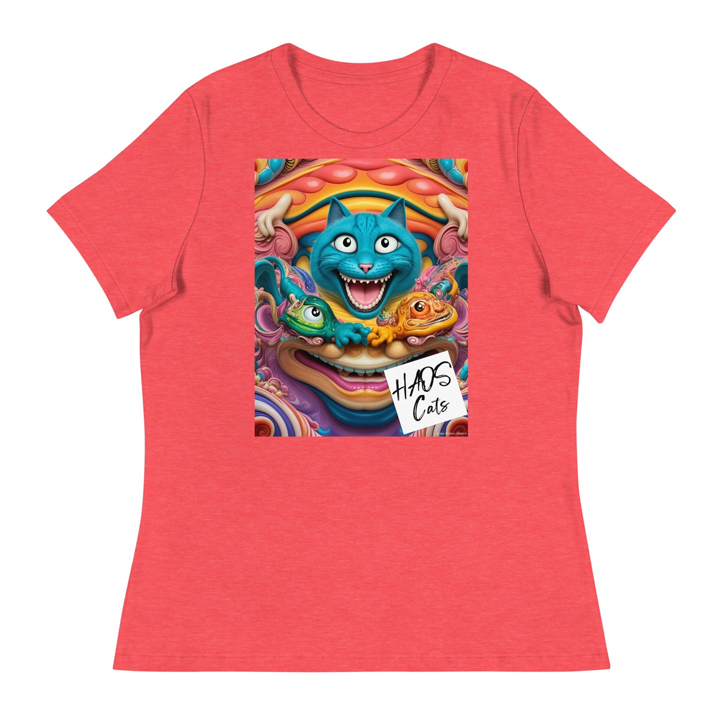 Women's Relaxed T-Shirt. Collection - HAOS Cats, Design - ANDRBEL STUDIO
