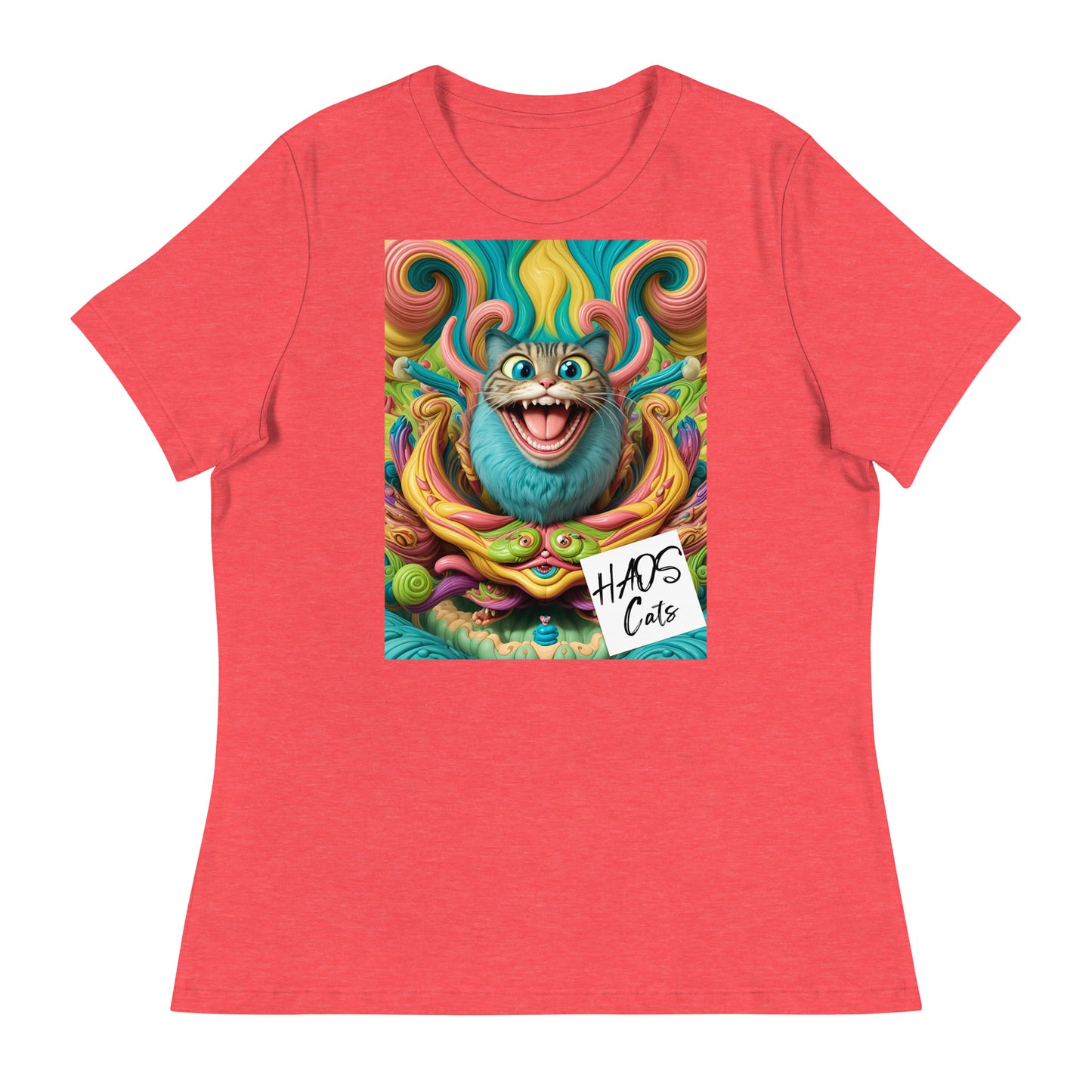 Women's Relaxed T-Shirt. Collection - HAOS Cats, Design - ANDRBEL STUDIO