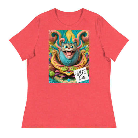 Women's Relaxed T-Shirt. Collection - HAOS Cats, Design - ANDRBEL STUDIO