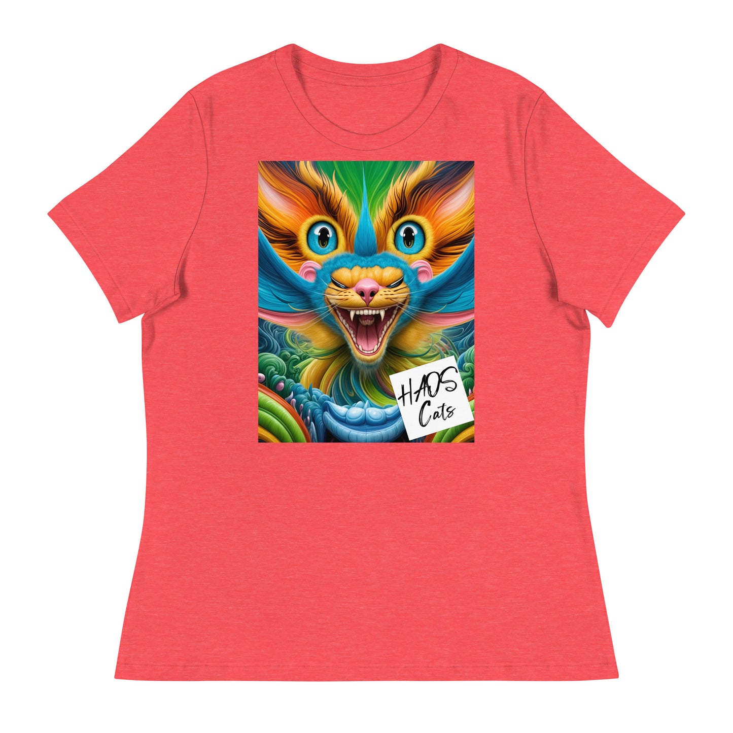 Women's Relaxed T-Shirt. Collection - HAOS Cats, Design - ANDRBEL STUDIO