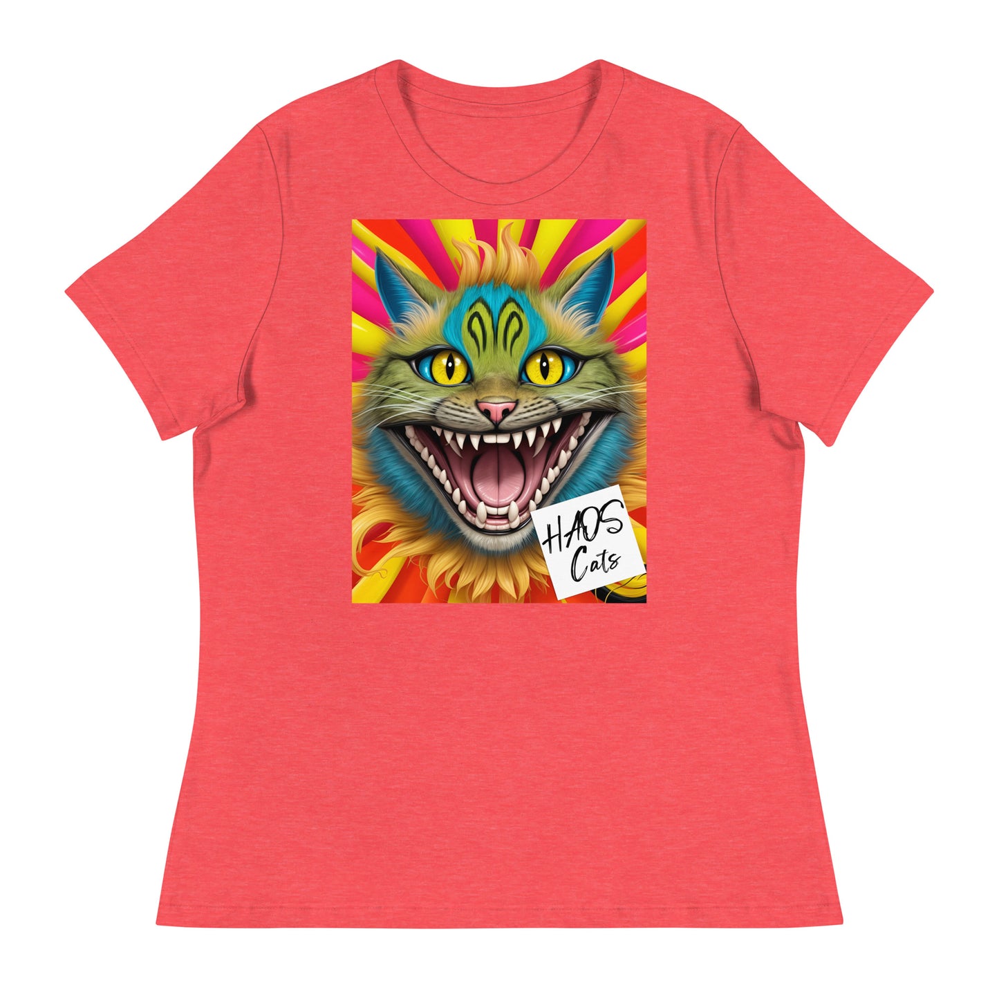 Women's Relaxed T-Shirt. Collection - HAOS Cats, Design - ANDRBEL STUDIO