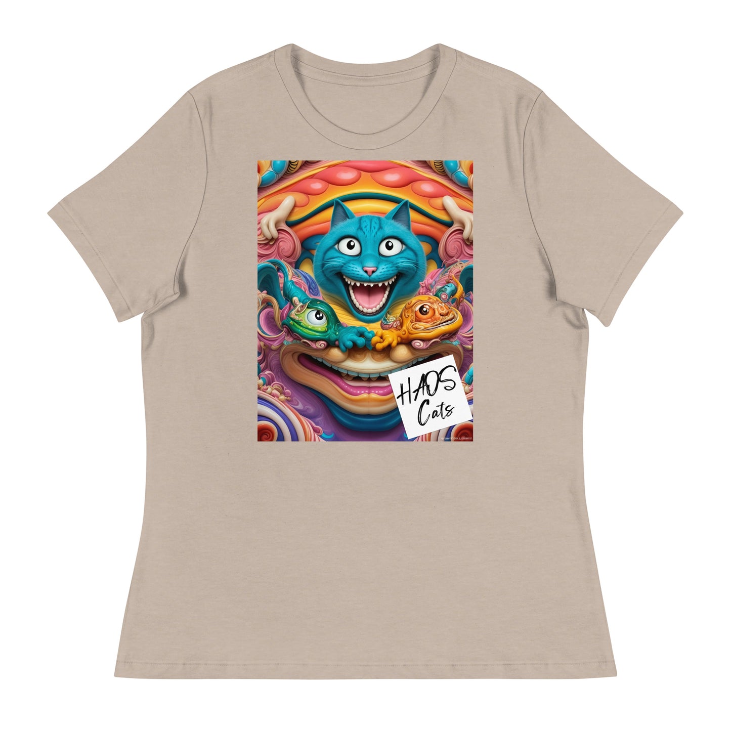 Women's Relaxed T-Shirt. Collection - HAOS Cats, Design - ANDRBEL STUDIO