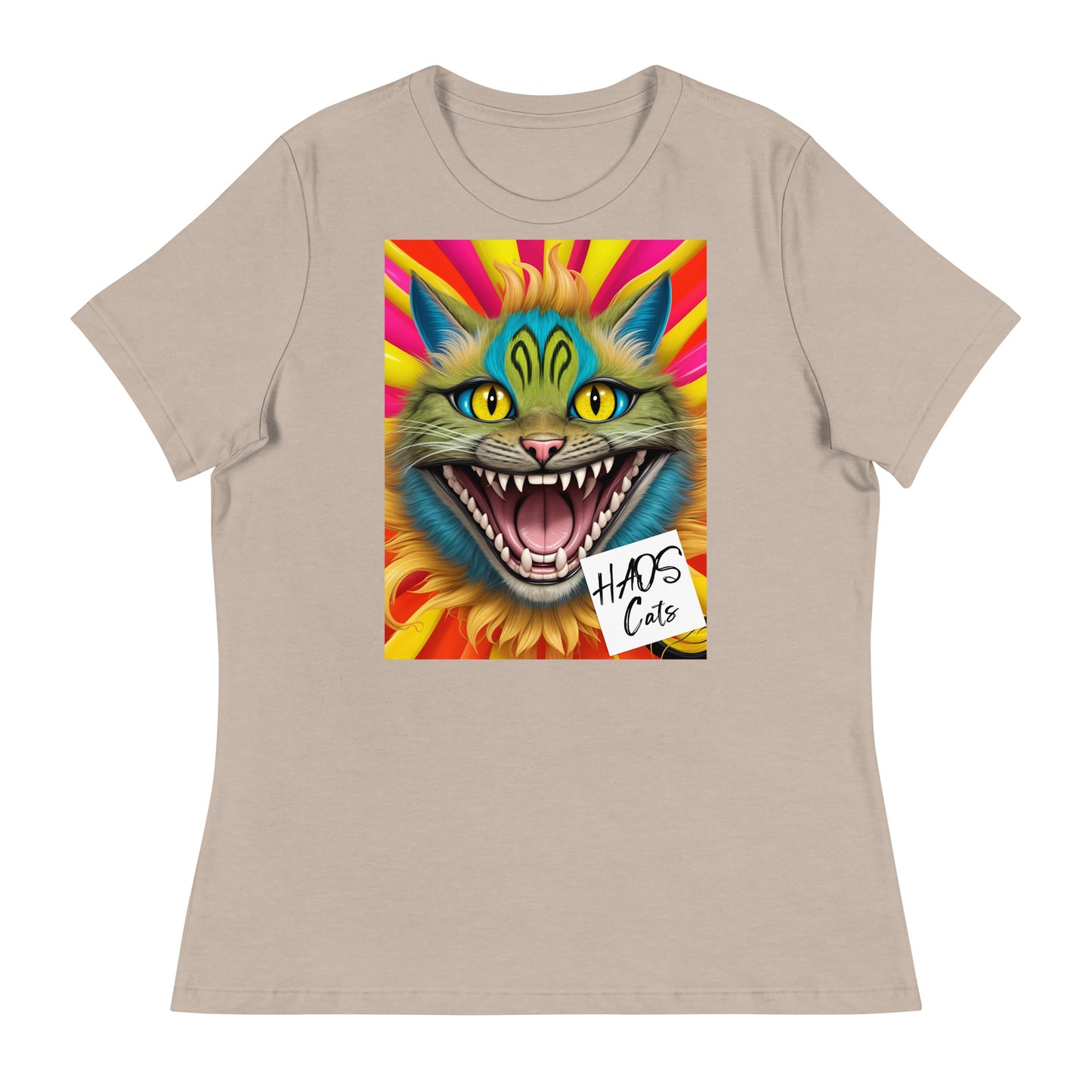 Women's Relaxed T-Shirt. Collection - HAOS Cats, Design - ANDRBEL STUDIO