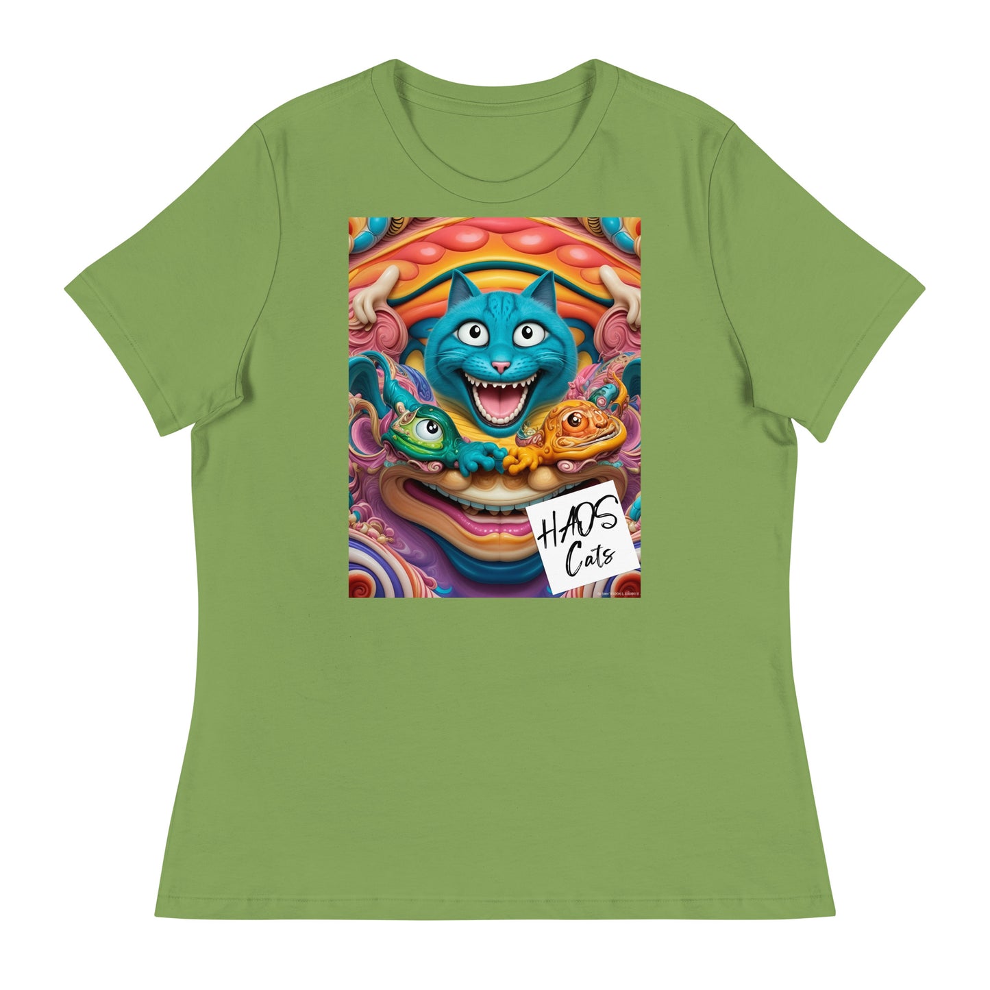 Women's Relaxed T-Shirt. Collection - HAOS Cats, Design - ANDRBEL STUDIO